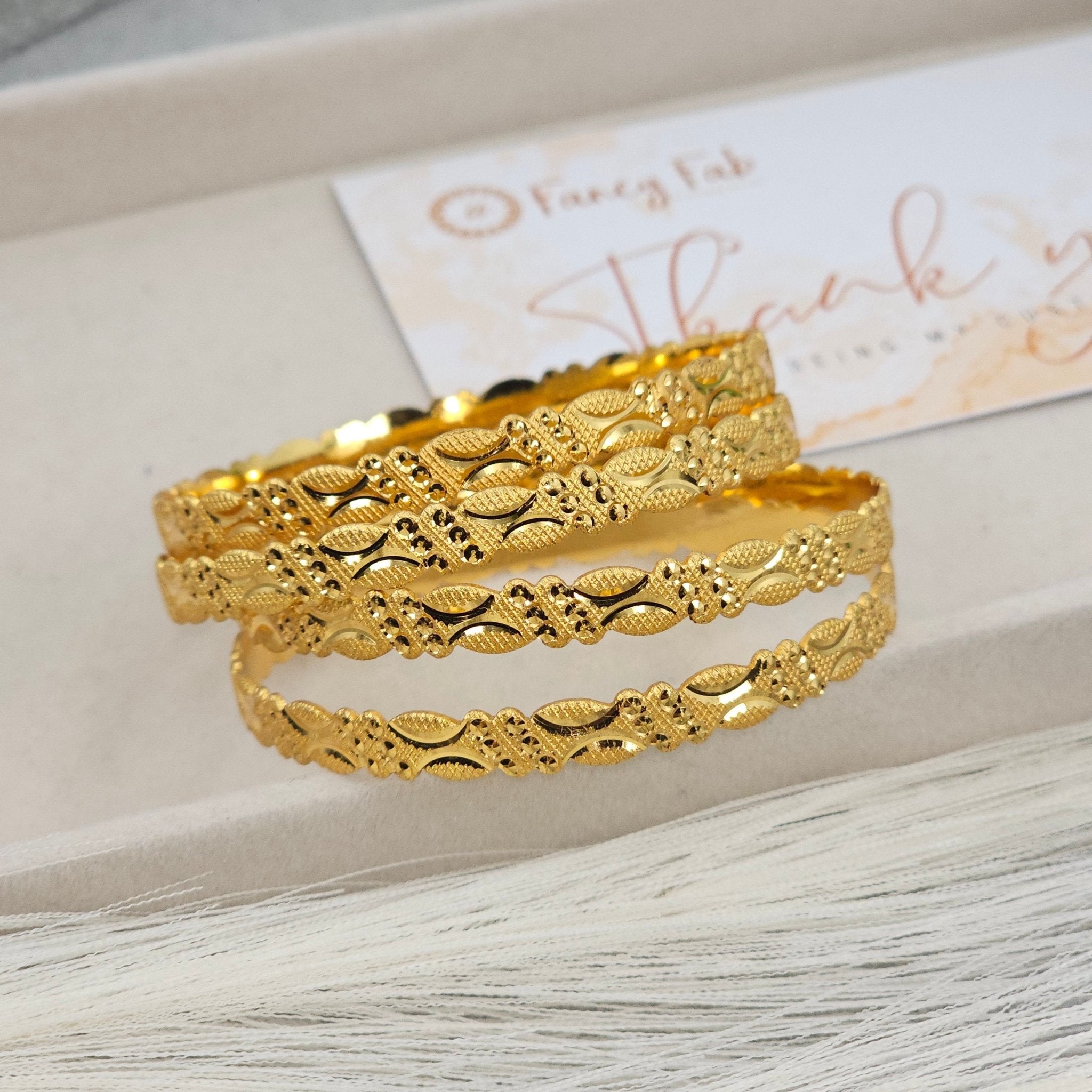 Gold Plated Bangles - Fancy Fab Jewels
