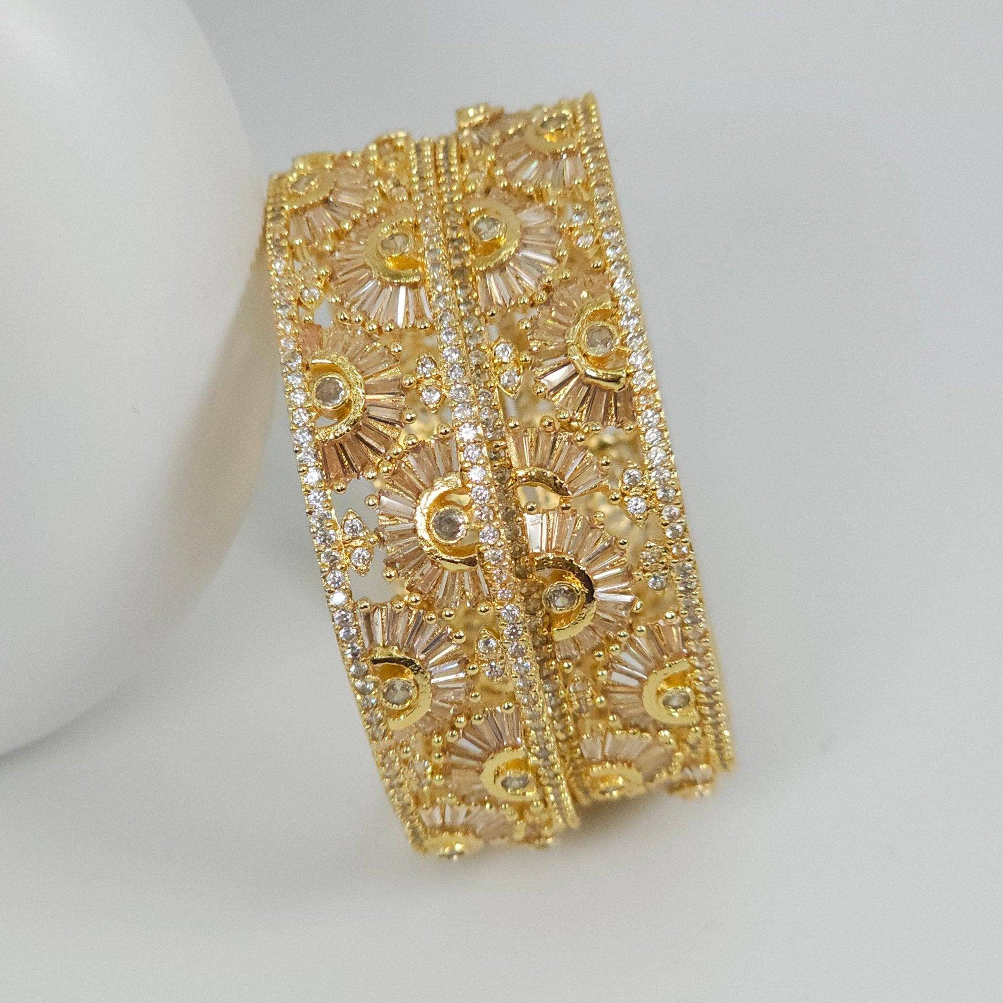 Priya - Gold plated American Diamond Bangles – Bangles | Fancy Fab Jewels UK