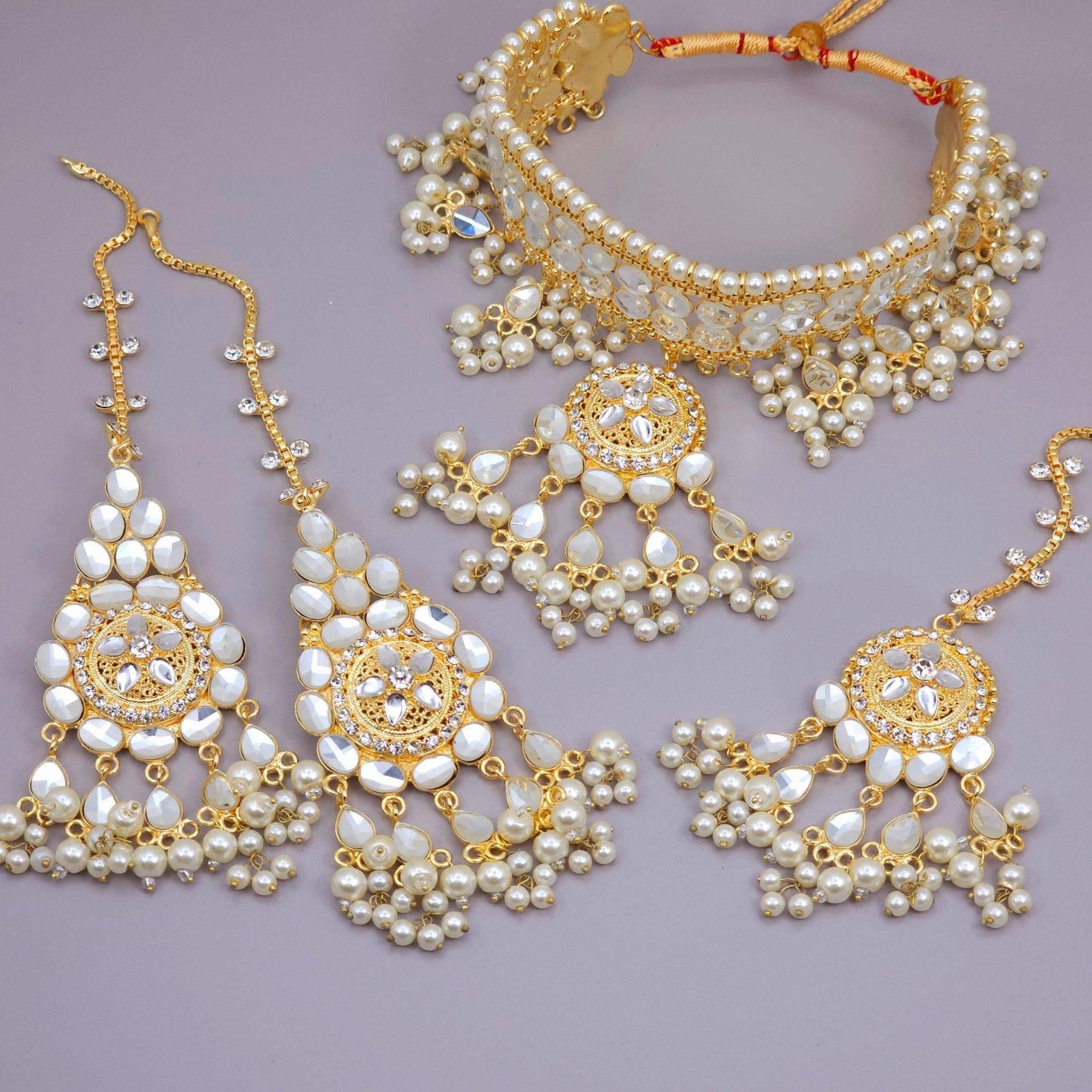 Hoor Faux Kundan Choker Necklace Set – choker necklace | Fancy Fab Jewels UK
