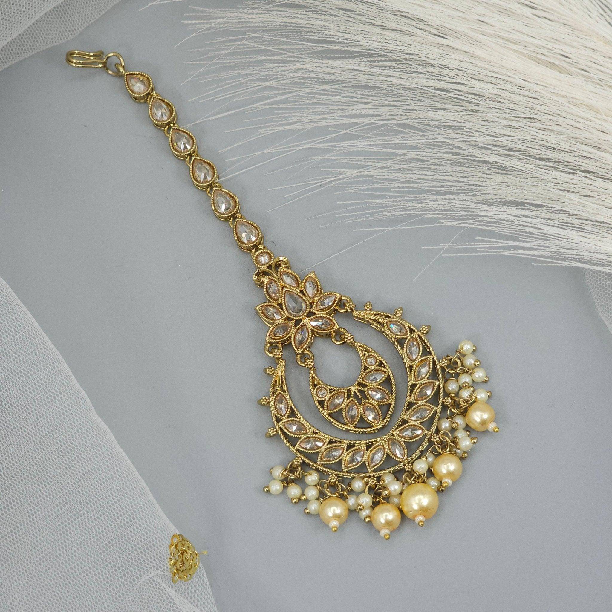 Antique Gold Reverse Polki Maang Tikka – Mangtikka | Fancy Fab Jewels UK