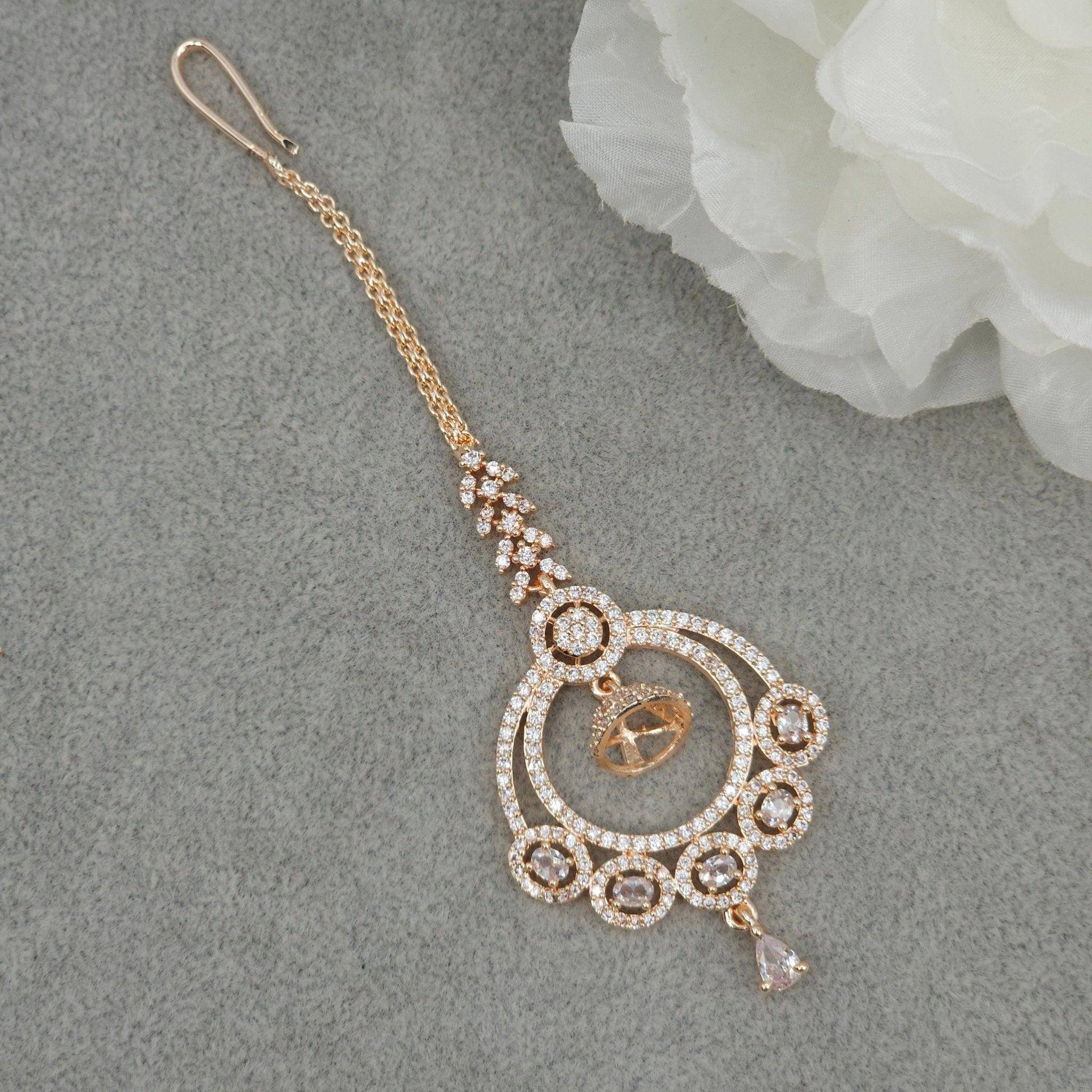 Evana CZ Mangtikka - Rose Gold – Mangtikka | Fancy Fab Jewels UK