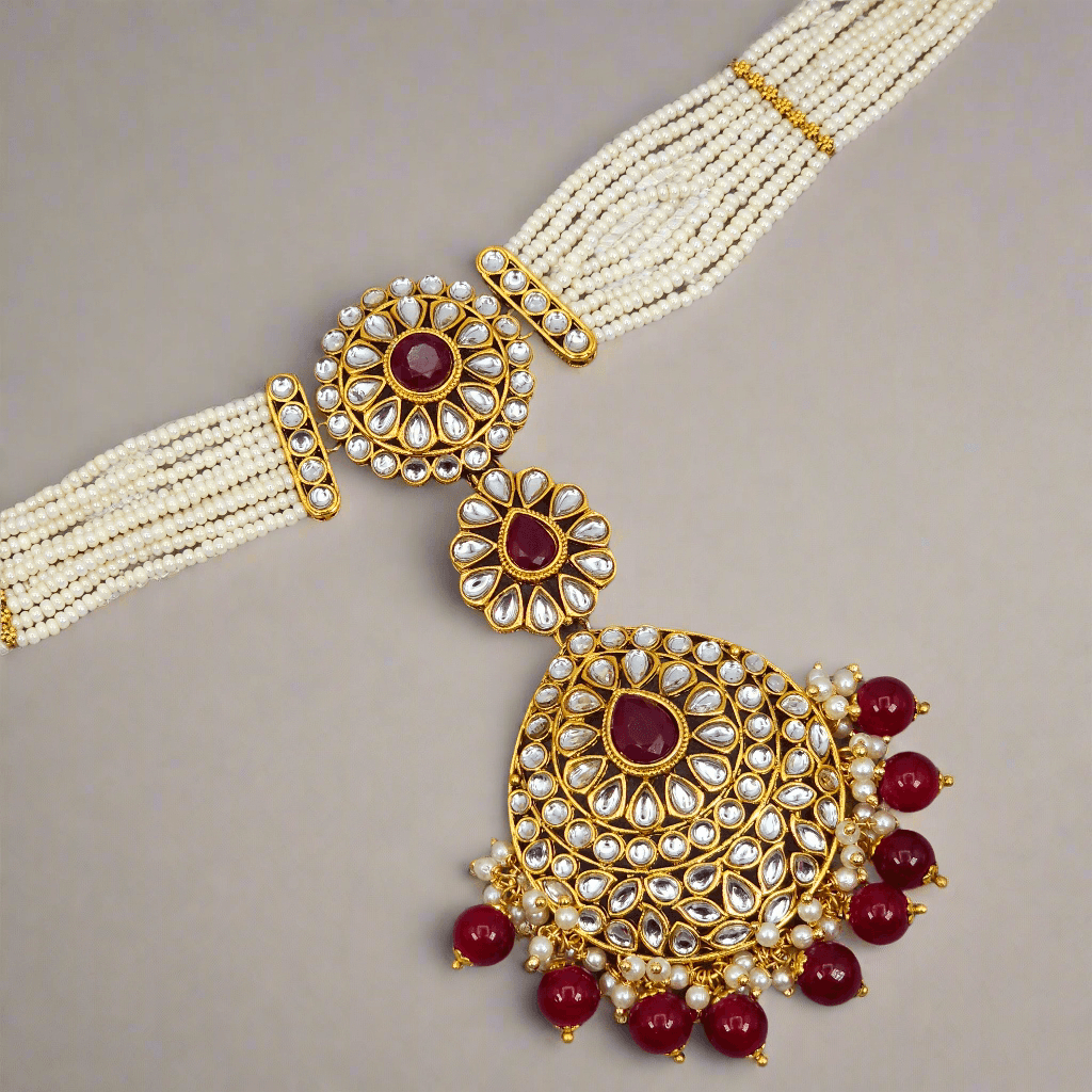 Mona Kundan Bridal Mathapatti/Headchain – Mathapatti | Fancy Fab Jewels UK