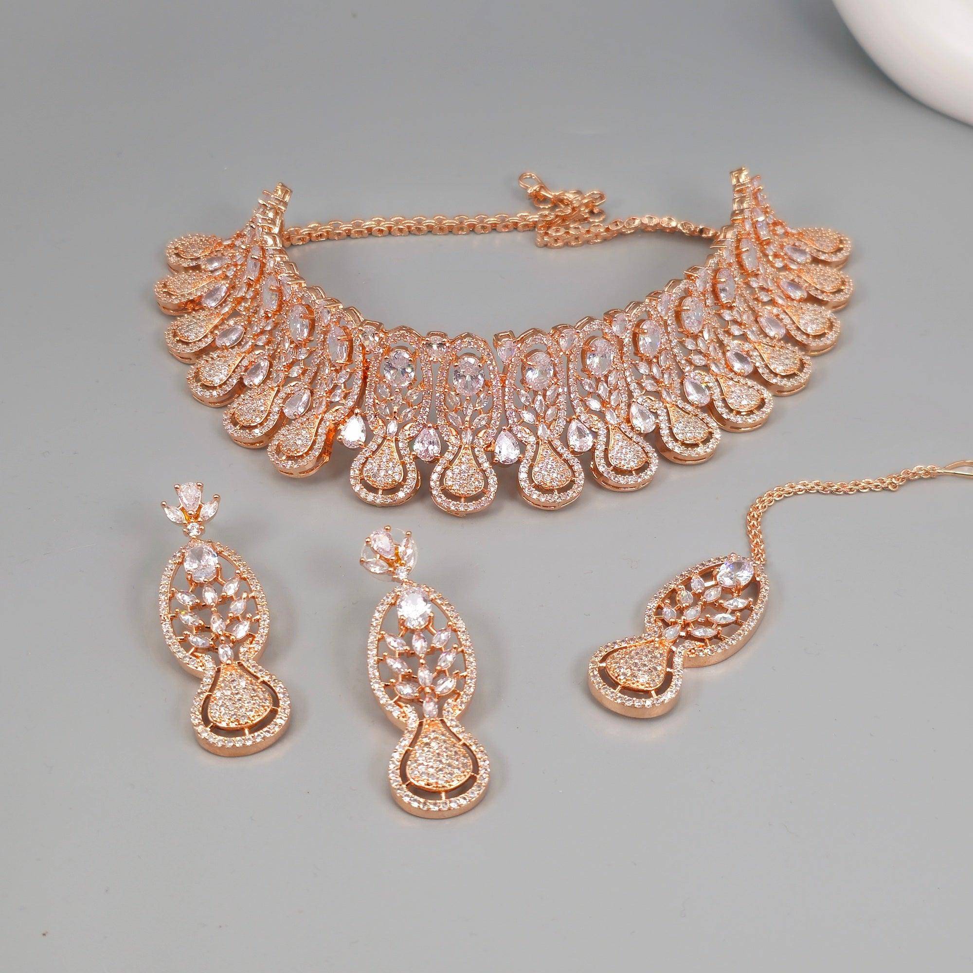 Simi - CZ Choker Set Rose Gold – Nacklace | Fancy Fab Jewels UK