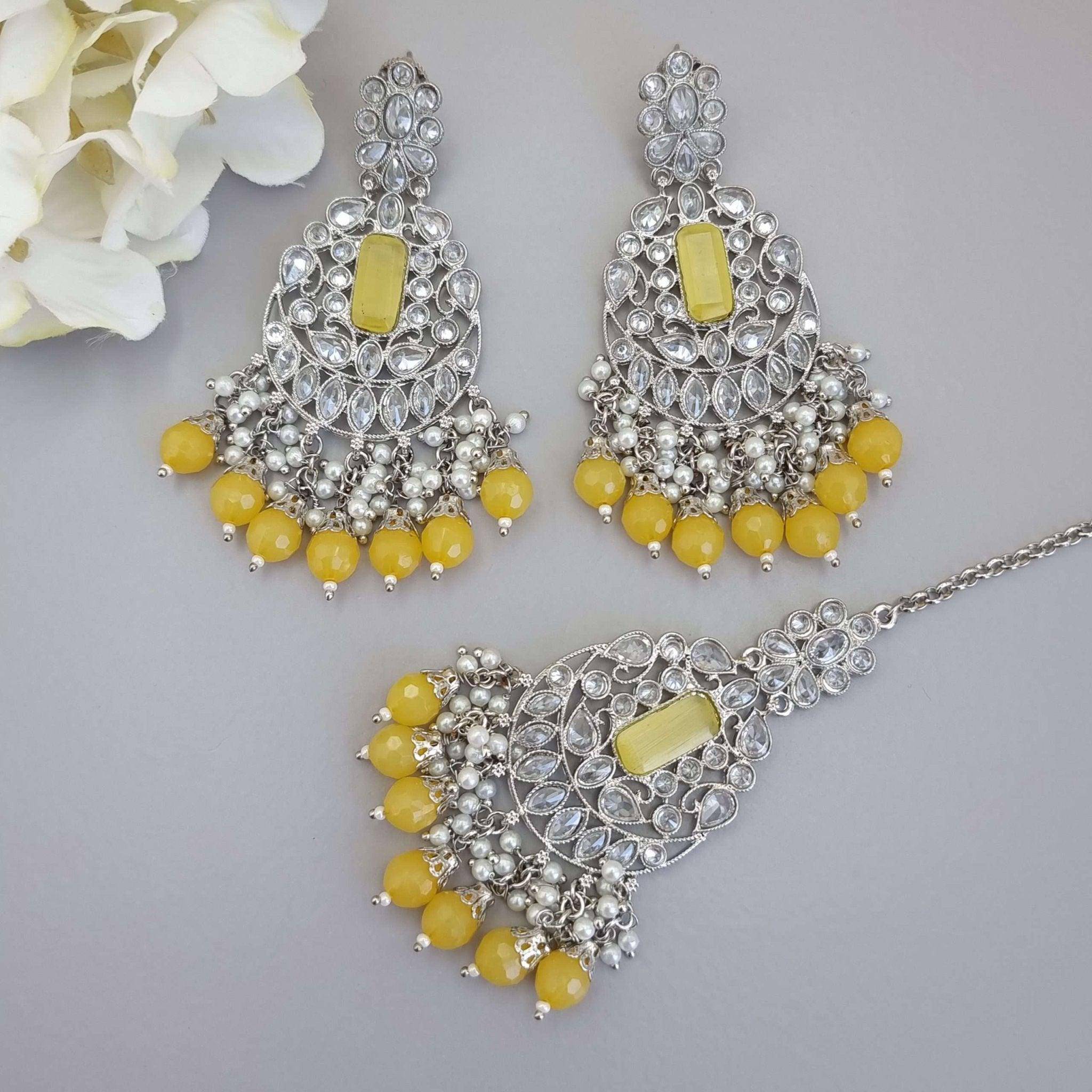 Beautiful Chandbali Tikka Set – Tikka set | Fancy Fab Jewels UK