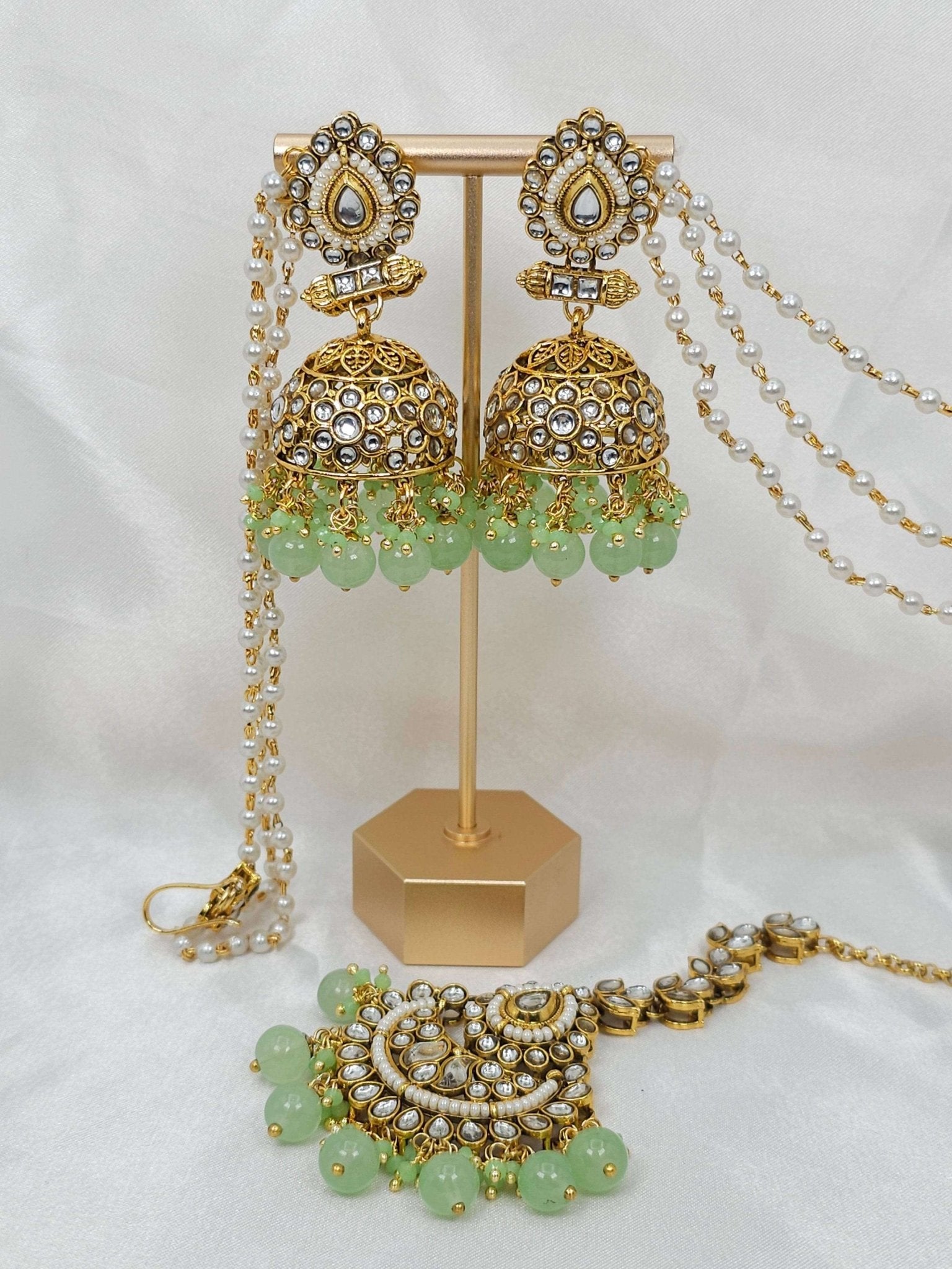 Ayna Kundan Jhumki Tikka Set – Tikka Set | Fancy Fab Jewels UK