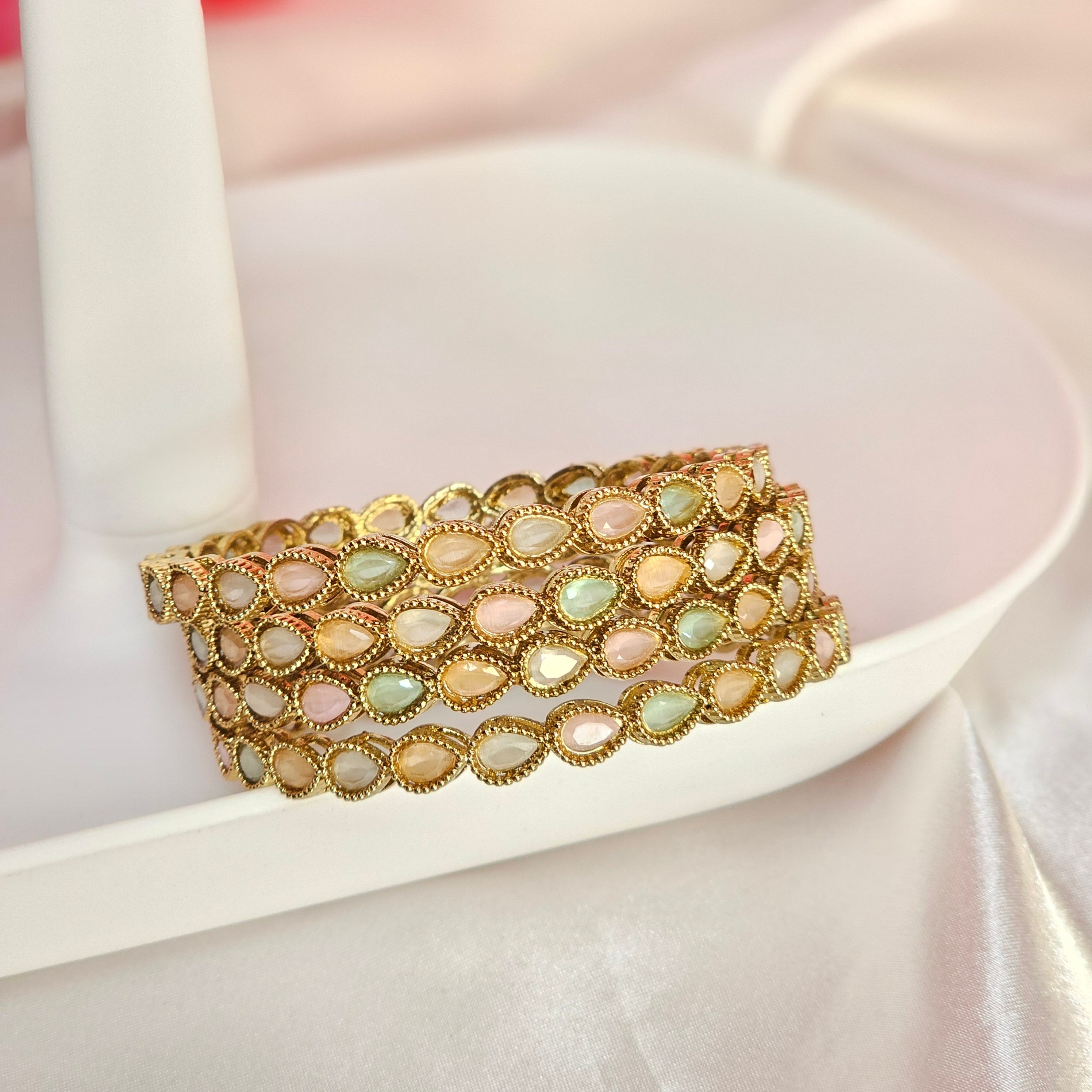 Mohini Set of 4 Polki Bangles – Bangles | Fancy Fab Jewels UK
