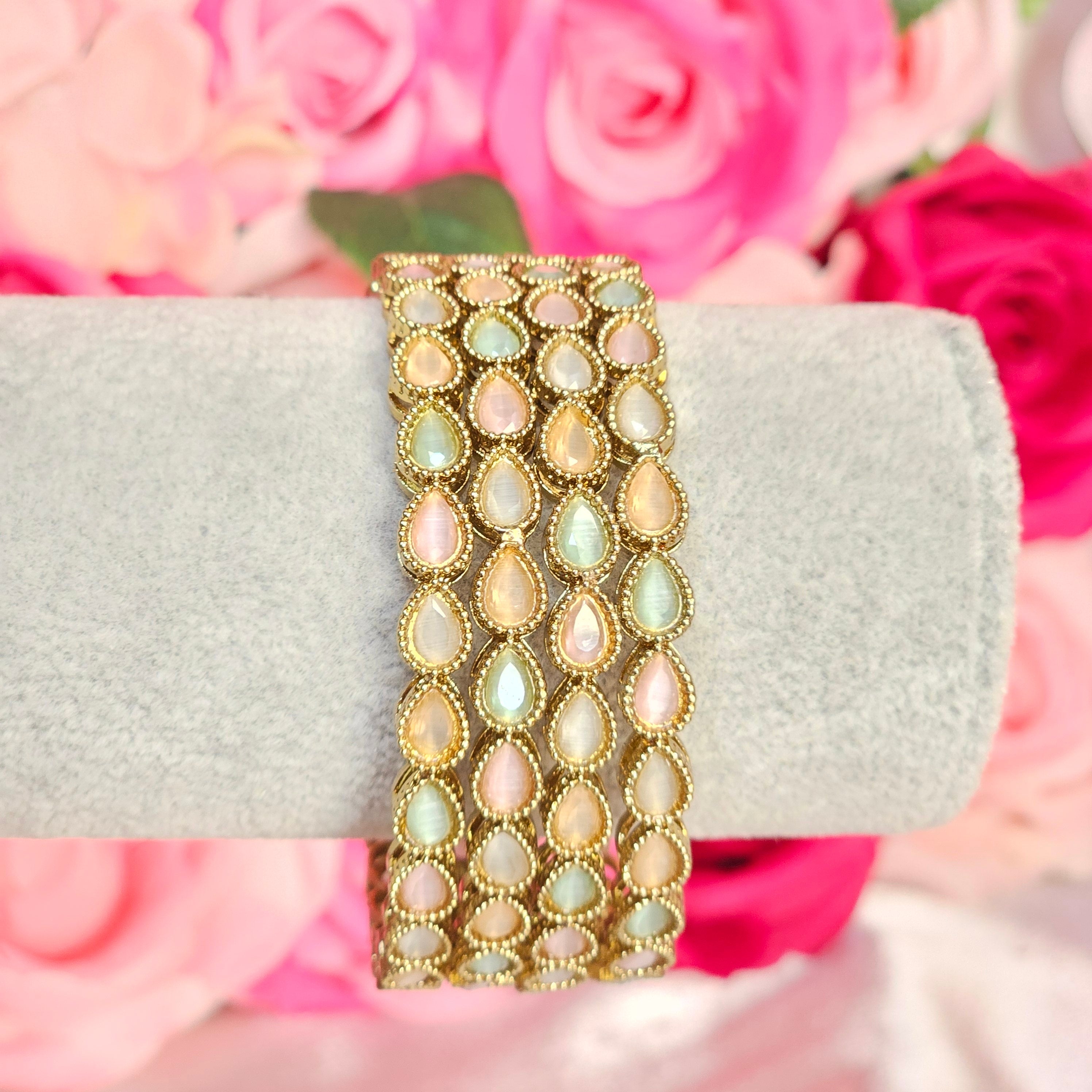 Mohini Set of 4 Polki Bangles – Bangles | Fancy Fab Jewels UK