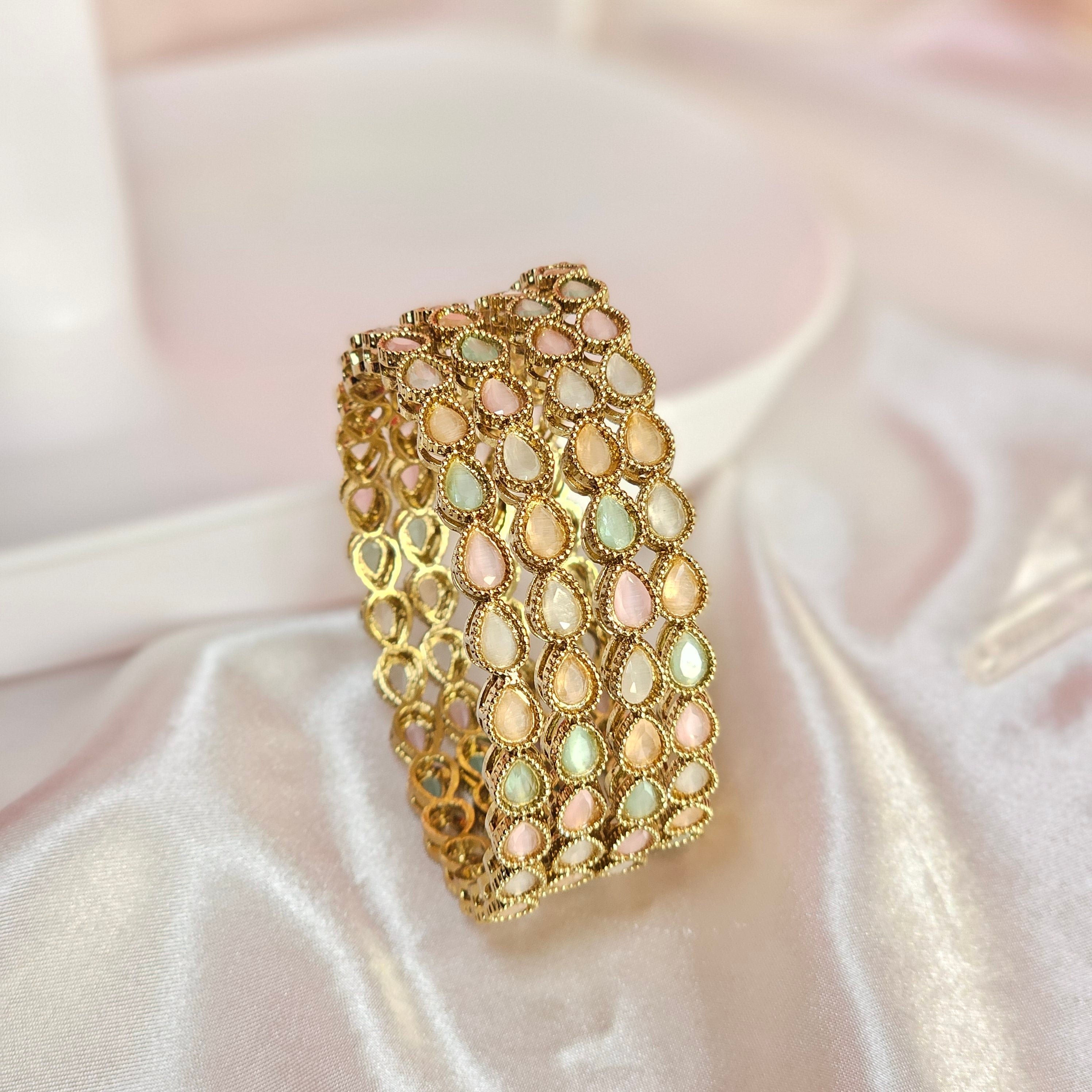 Mohini Set of 4 Polki Bangles – Bangles | Fancy Fab Jewels UK