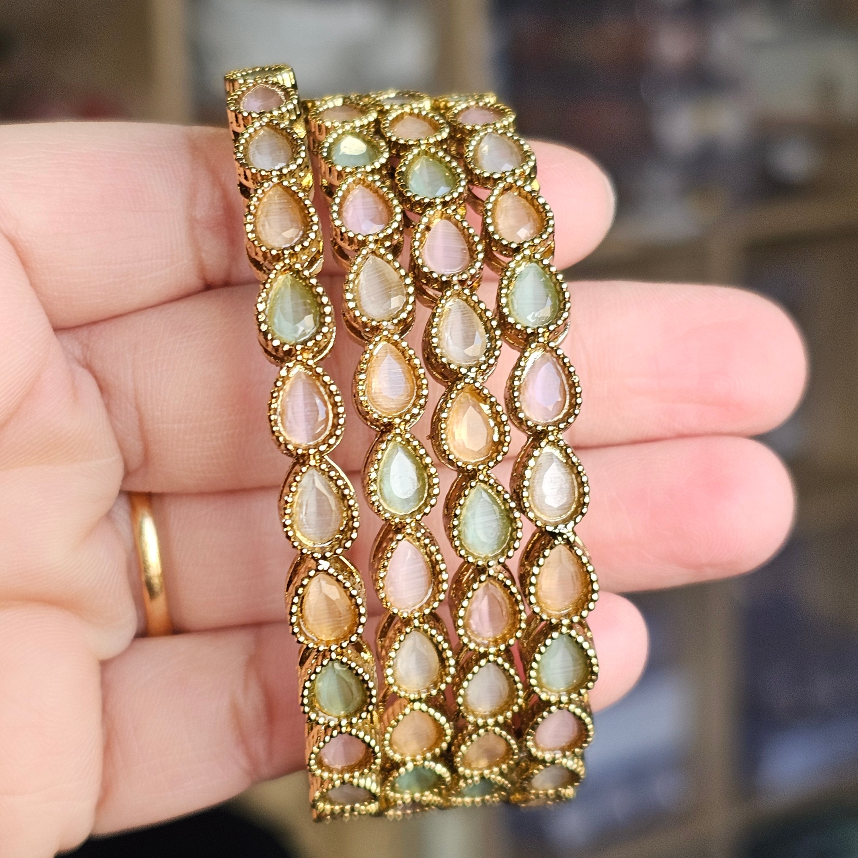 Mohini Set of 4 Polki Bangles – Bangles | Fancy Fab Jewels UK