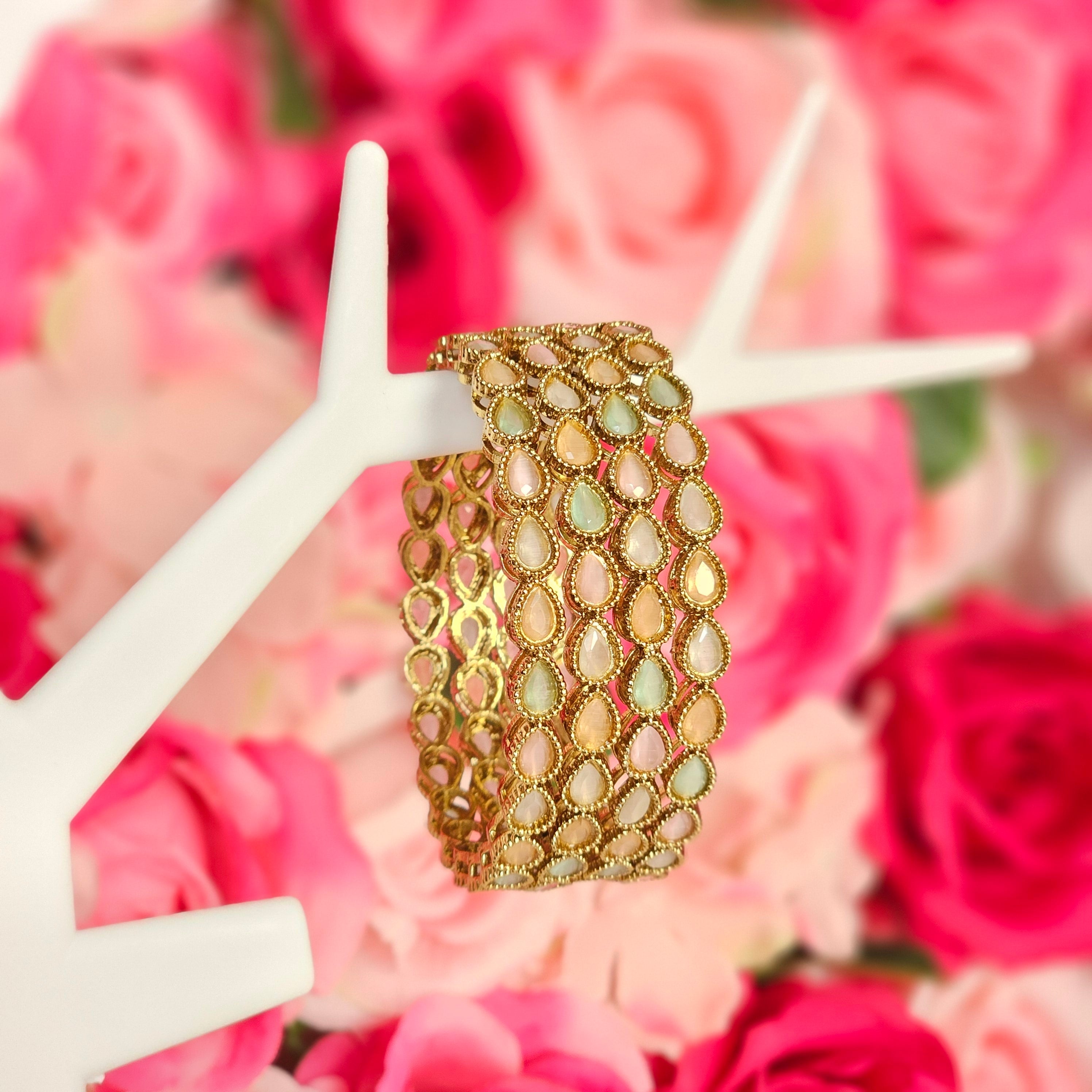 Mohini Set of 4 Polki Bangles – Bangles | Fancy Fab Jewels UK