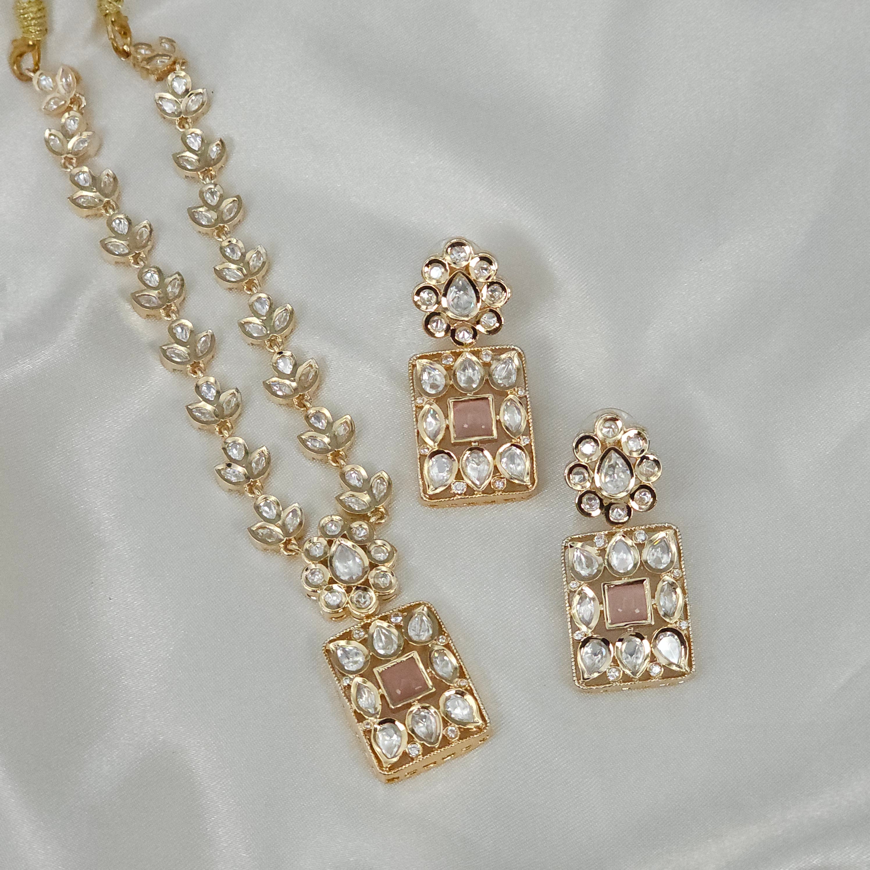 Aditi Moissanite Polki Necklace Set