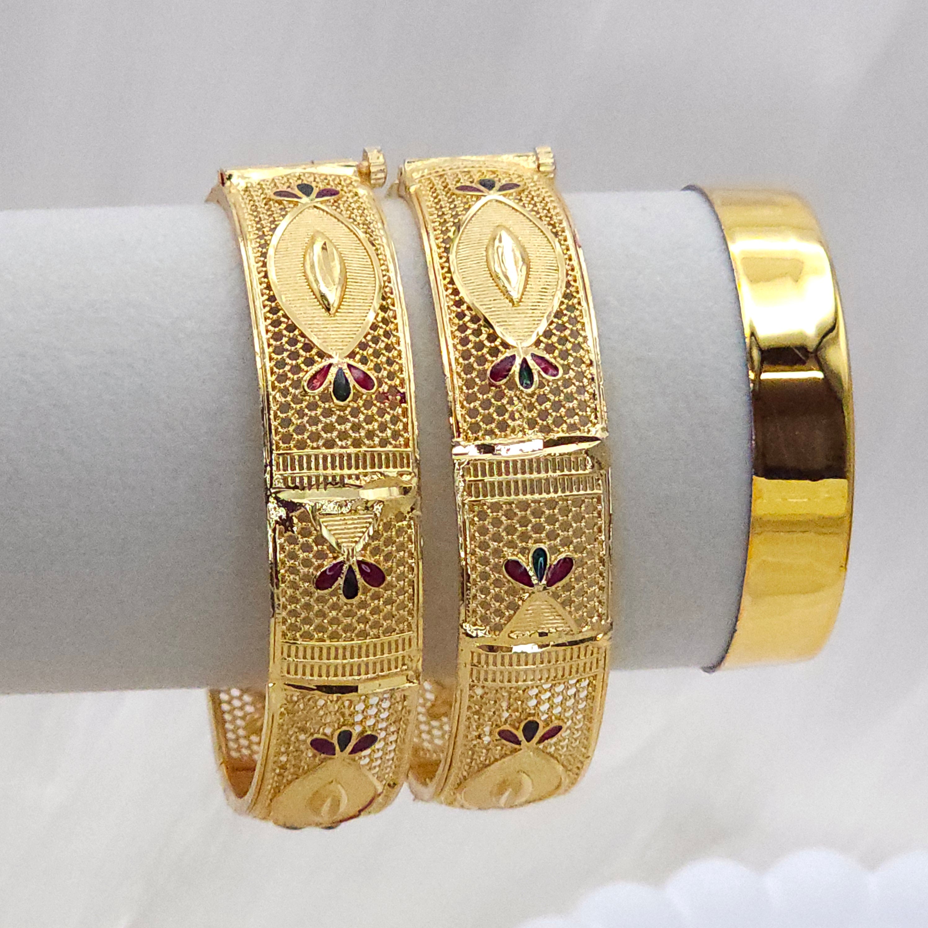 Gold Plated Openable Chunky Kangan Bangles