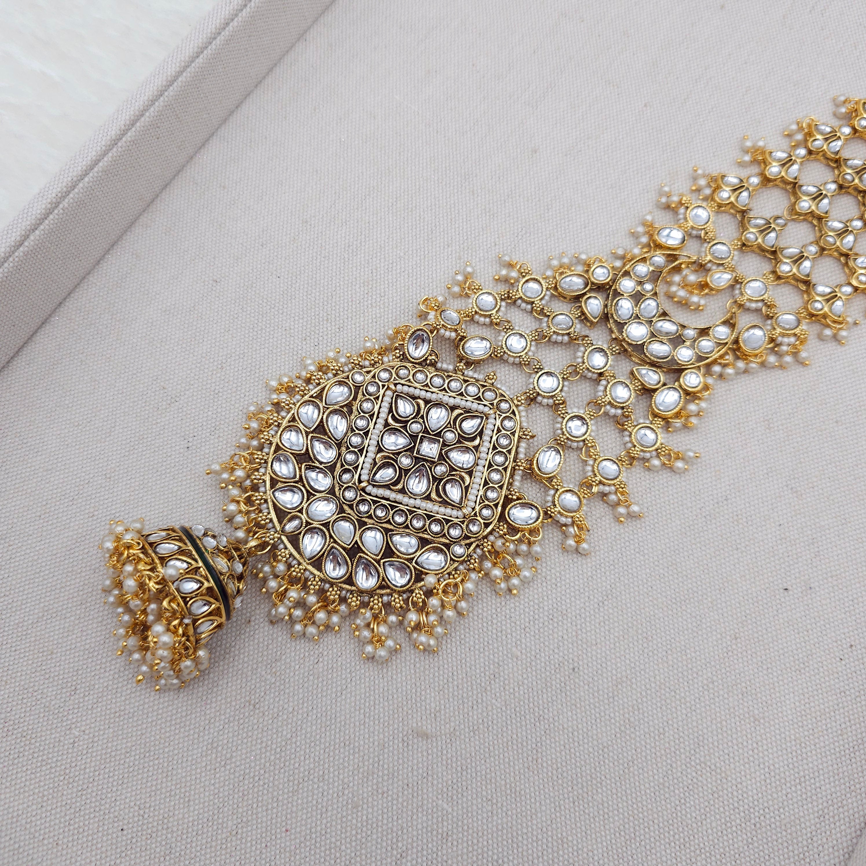 Arla- Kundan Hair Plait Piece Choti / Hair Accessorie