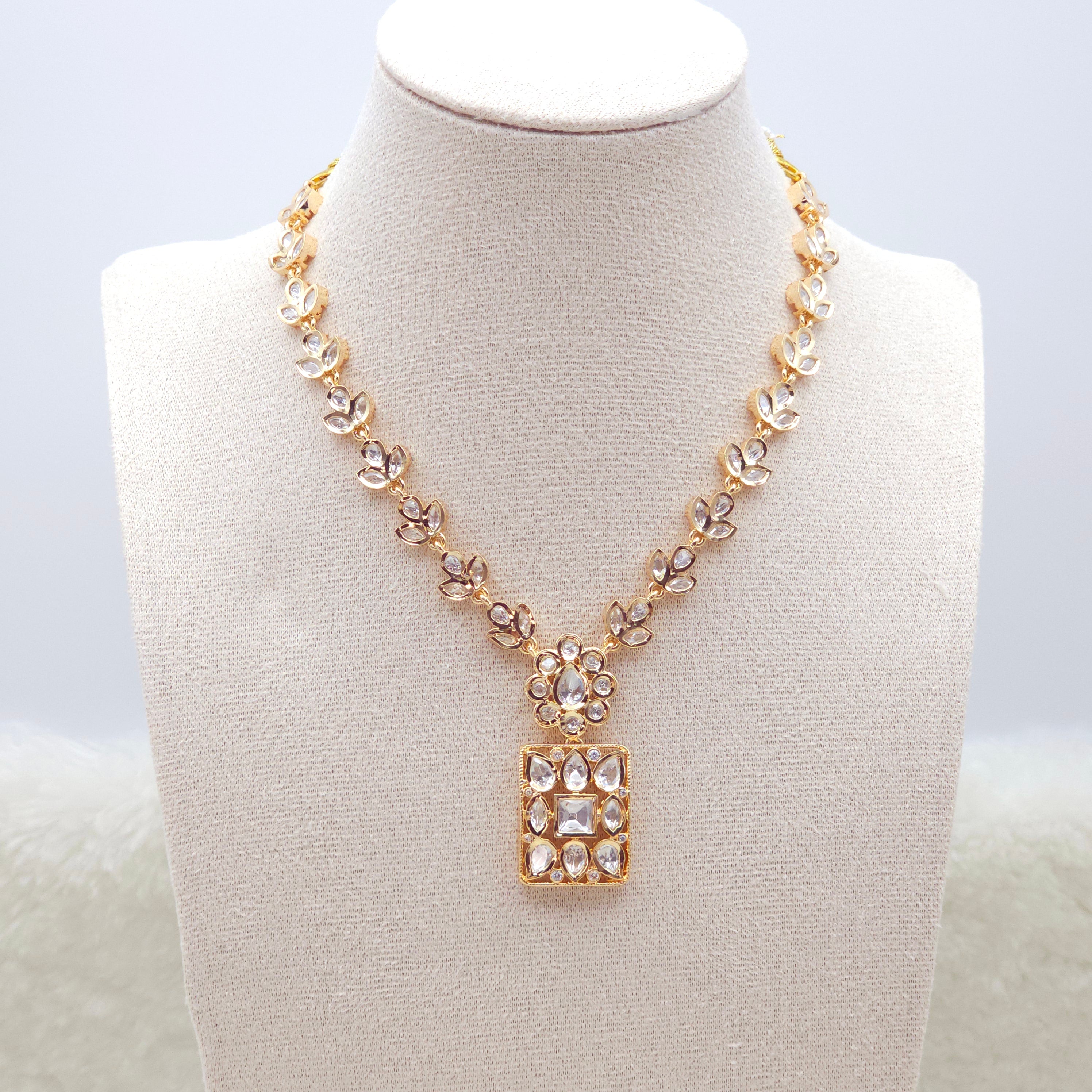 Aditi Moissanite Polki Necklace Set