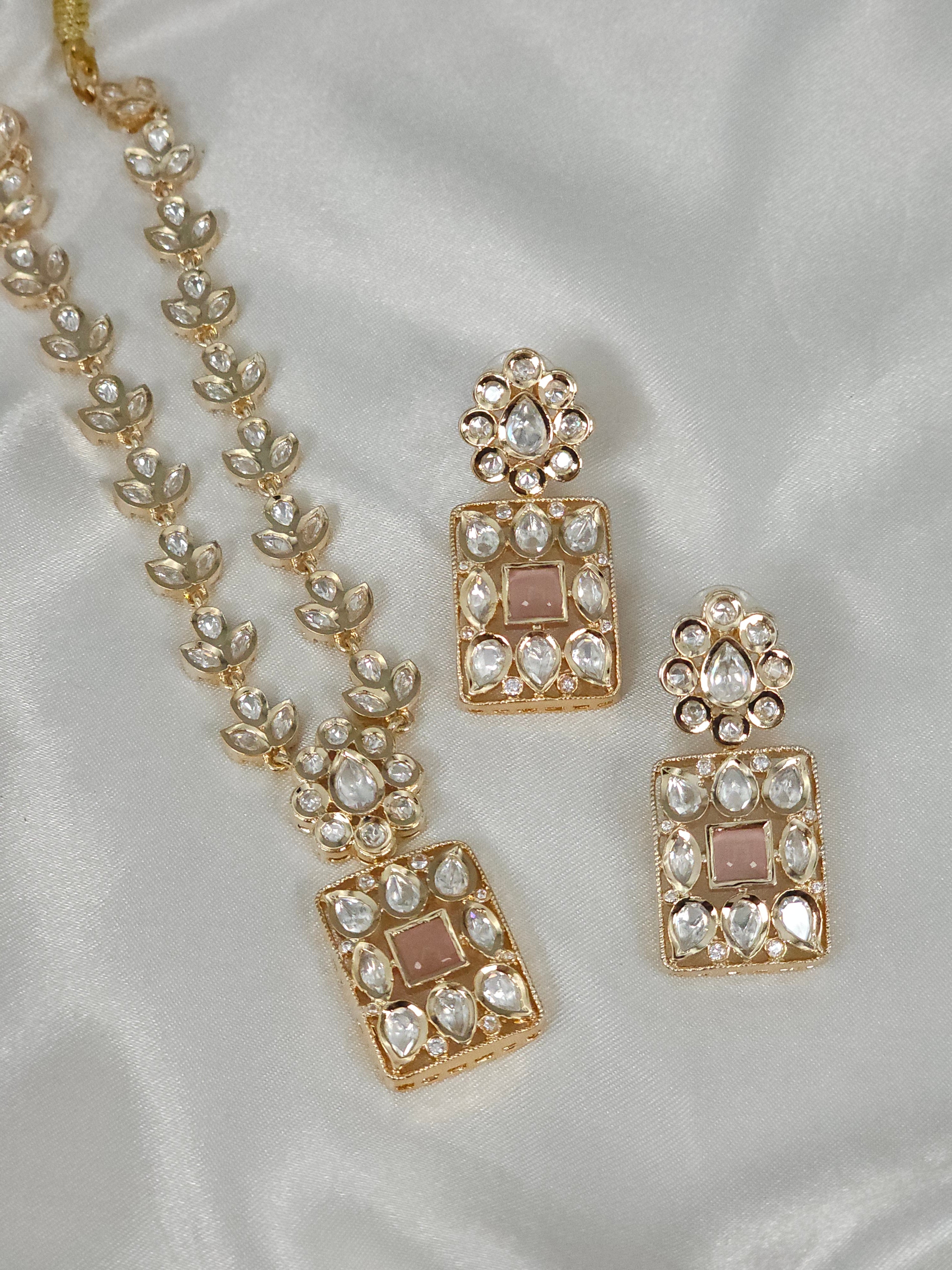 Aditi Moissanite Polki Necklace Set