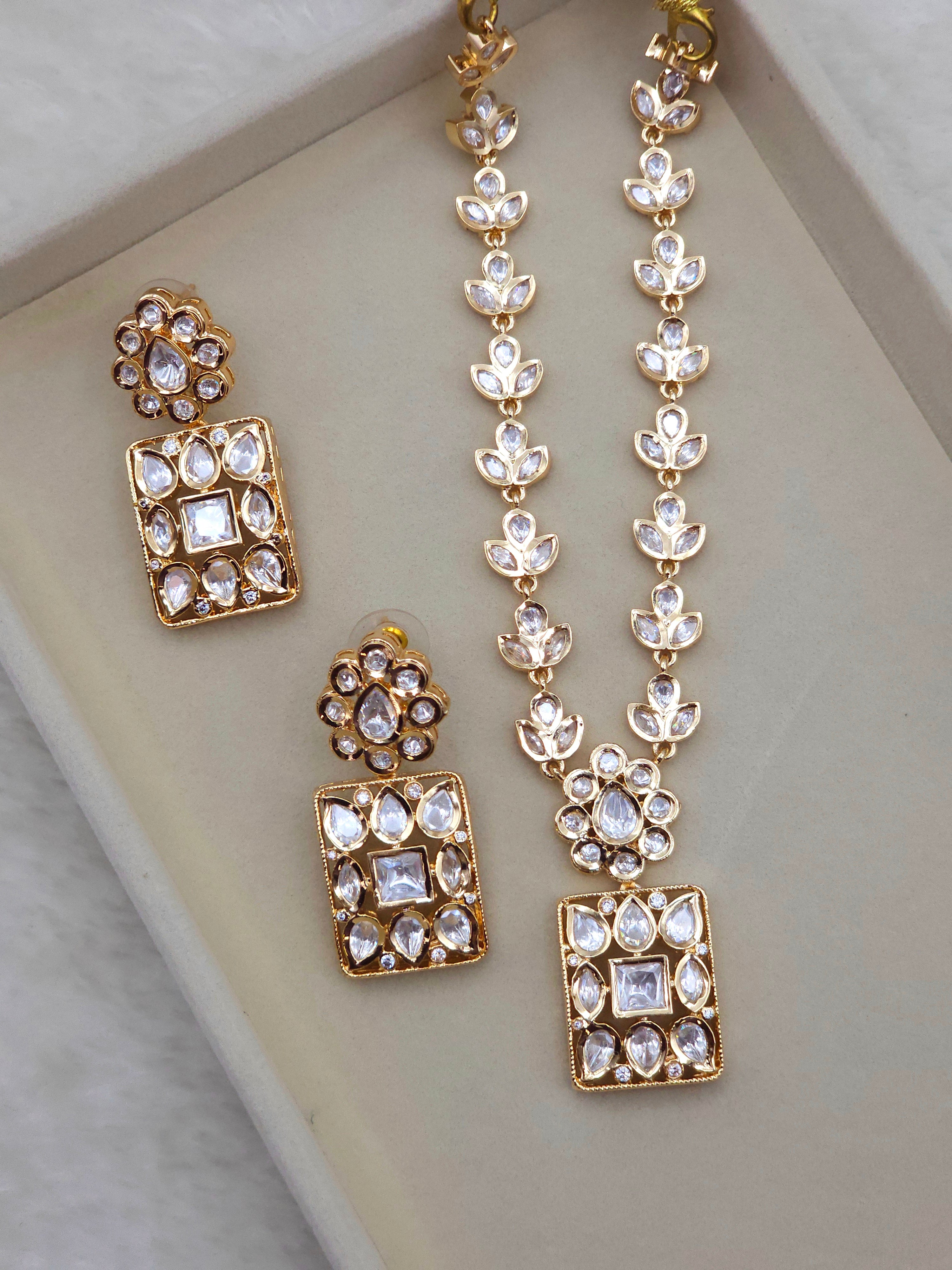 Aditi Moissanite Polki Necklace Set