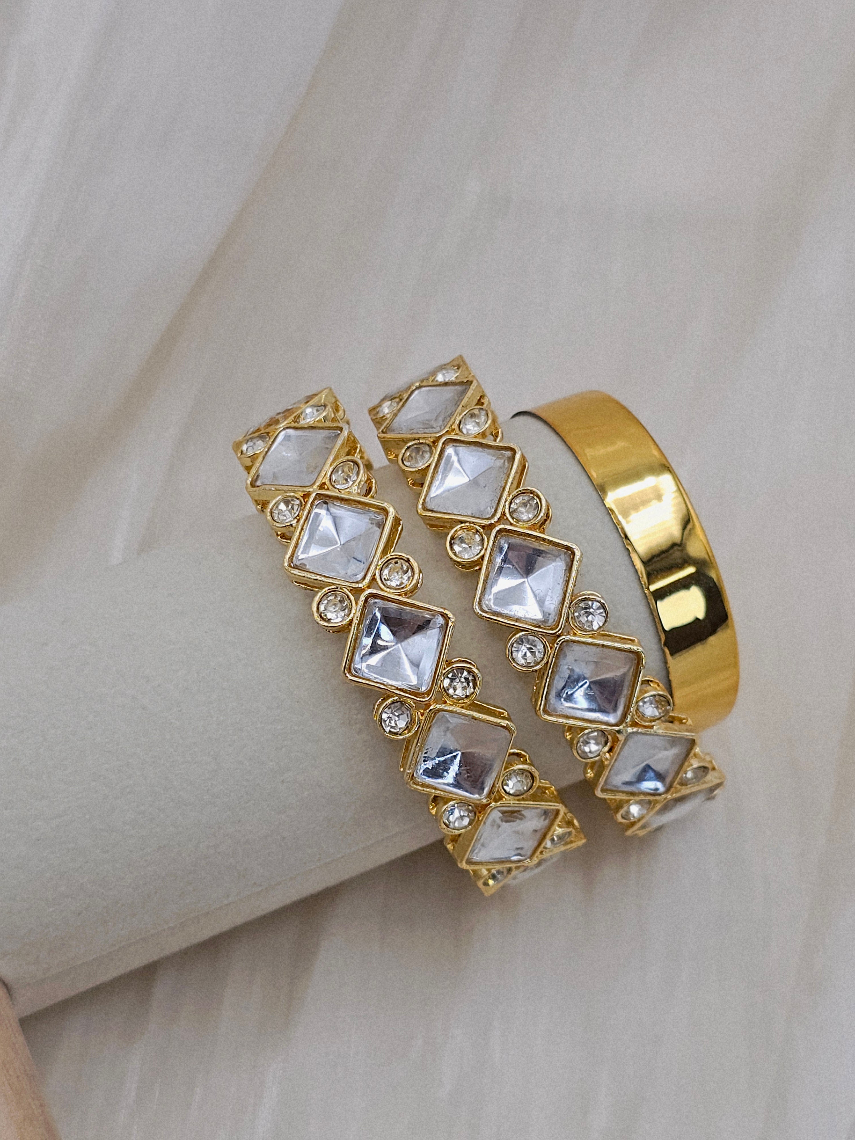 Kundan Stone Bangle Set: Indian Bridal Jewelry