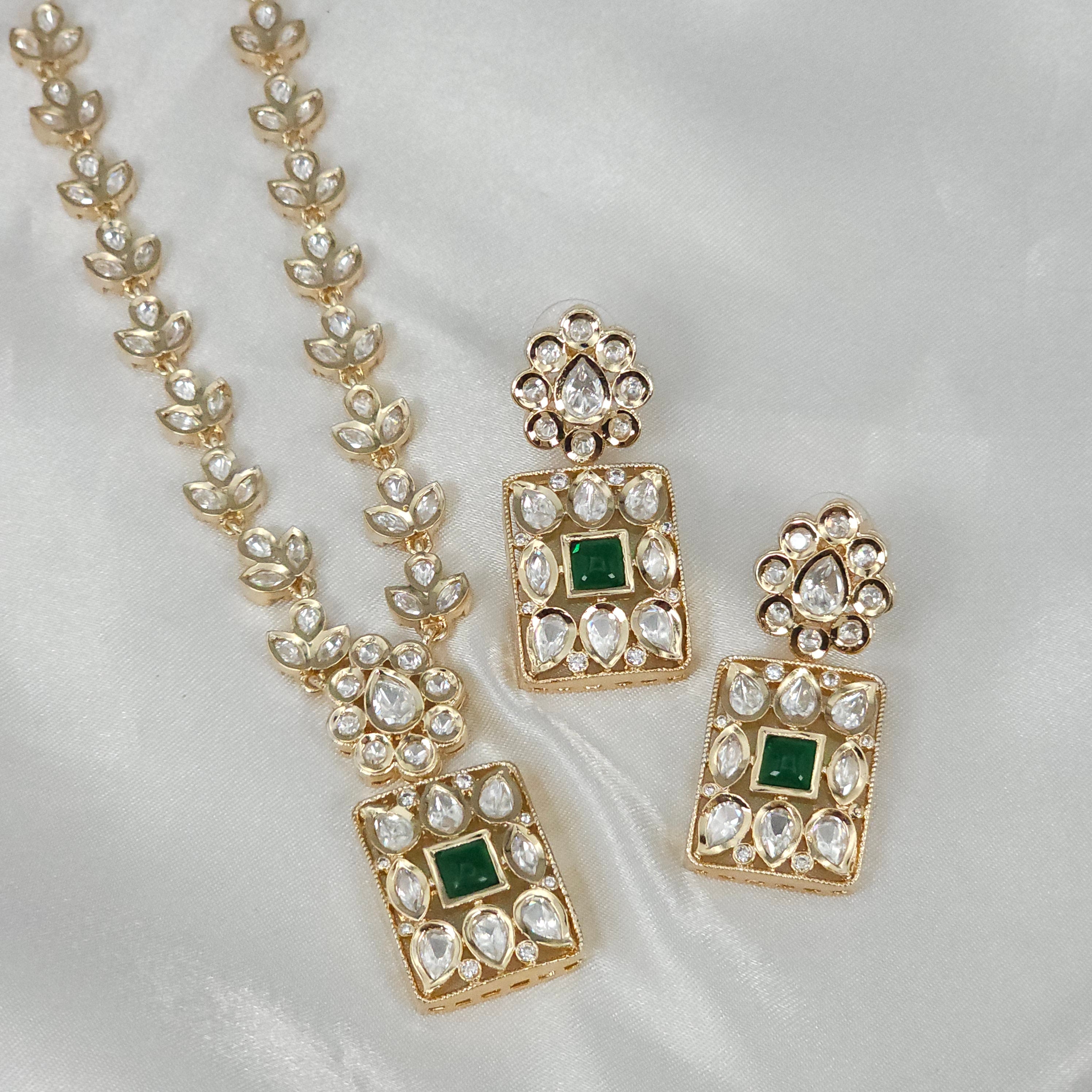 Aditi Moissanite Polki Necklace Set
