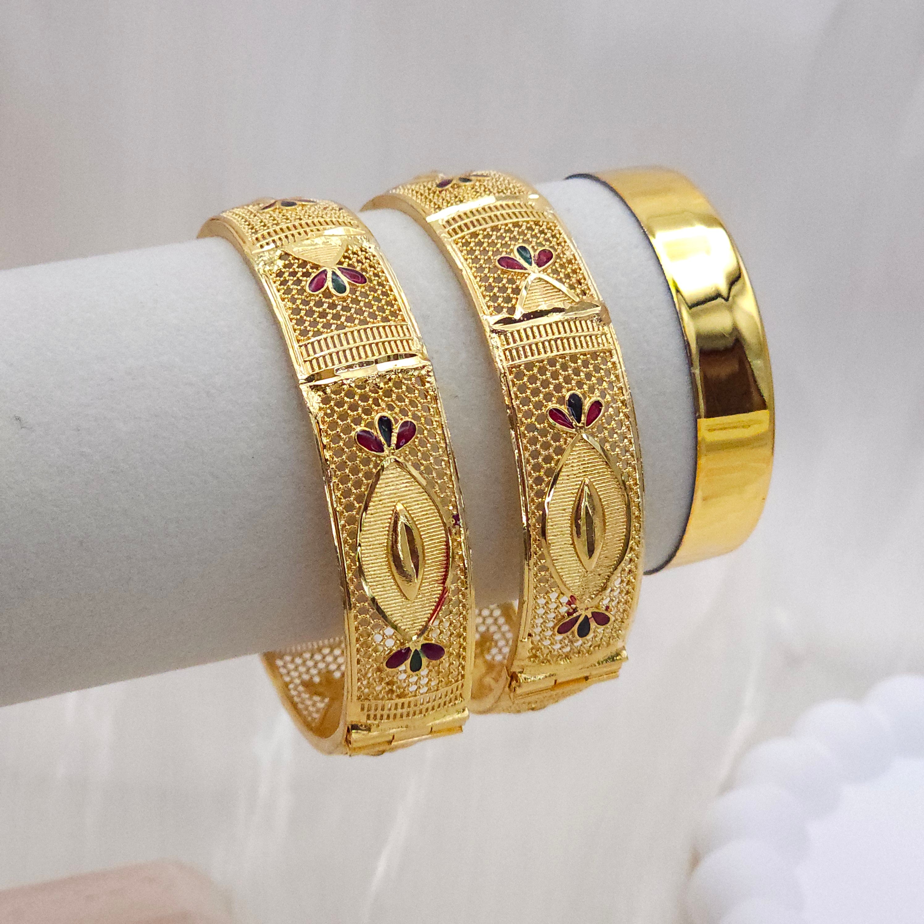 Gold Plated Openable Chunky Kangan Bangles