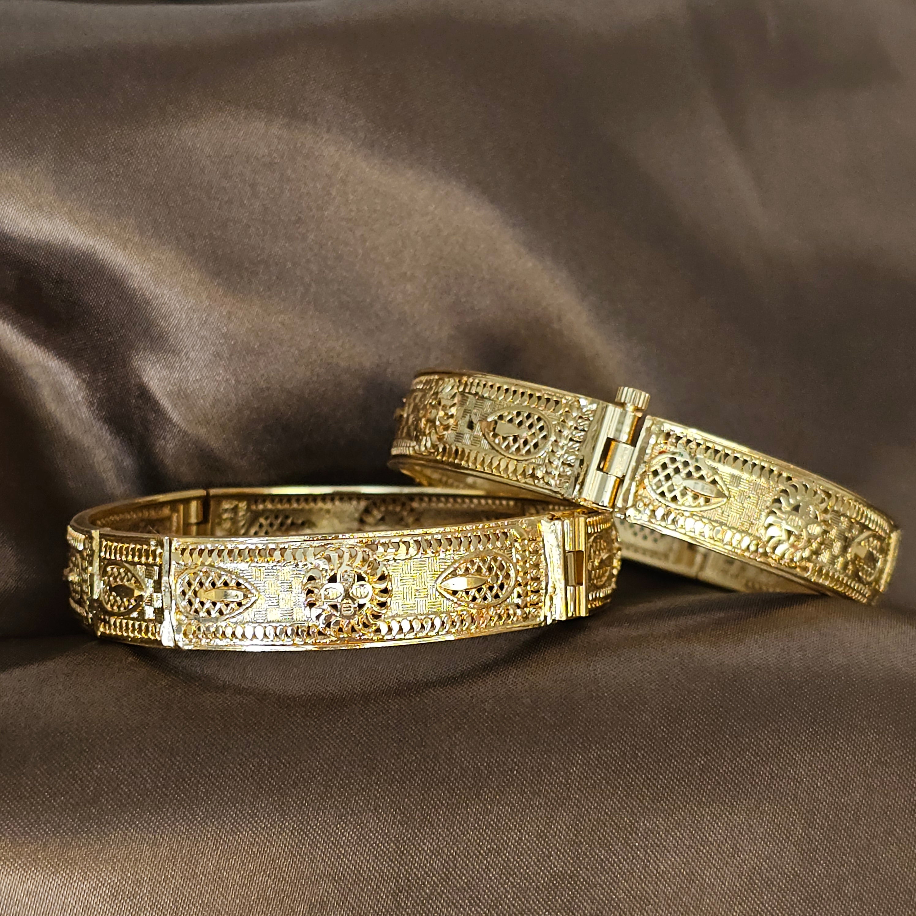 Gold Plated Openable Chunky Kangan Bangles
