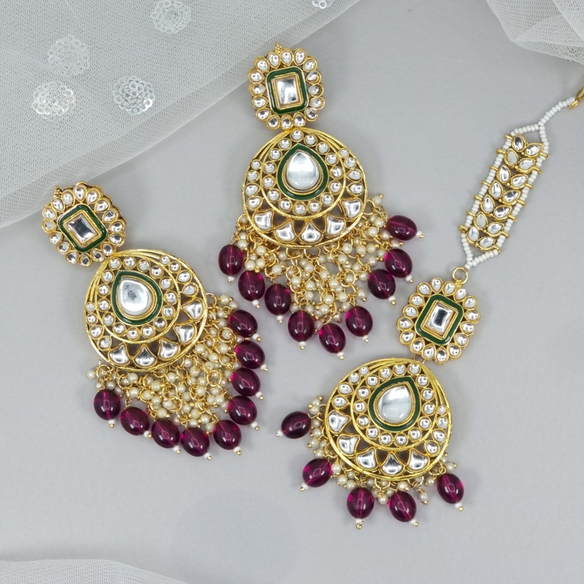 Earring with Tikka Set - Fancy Fab Jewels