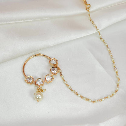 Rose Uncut Kundan Nose Ring – Nose Ring | Fancy Fab Jewels UK