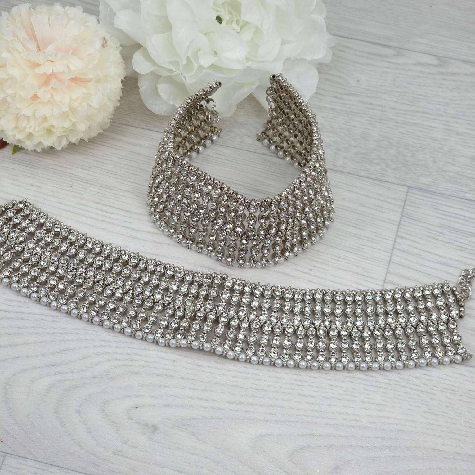 Juhi- Silver Polki and Pearl Anklet/Jhanjar - Fancy Fab Jewels