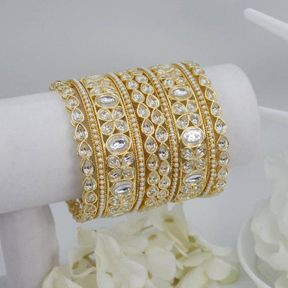 10 Pcs Bangle set - golden - Fancy Fab Jewels