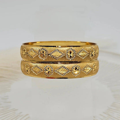 A Pair of Gold Plated Indian Bangles - Fancy Fab Jewels