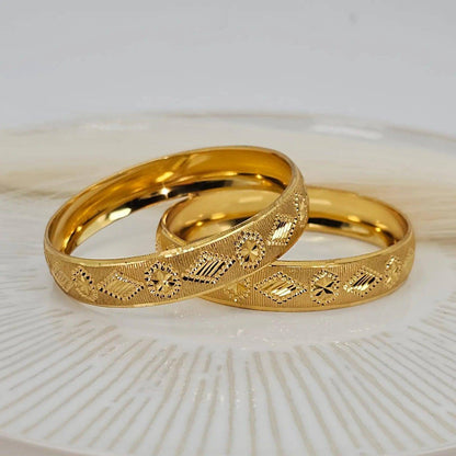 A Pair of Gold Plated Indian Bangles - Fancy Fab Jewels