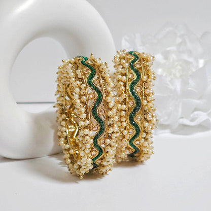 Jassi Pair of Polki Chunky Bangles - Fancy Fab Jewels