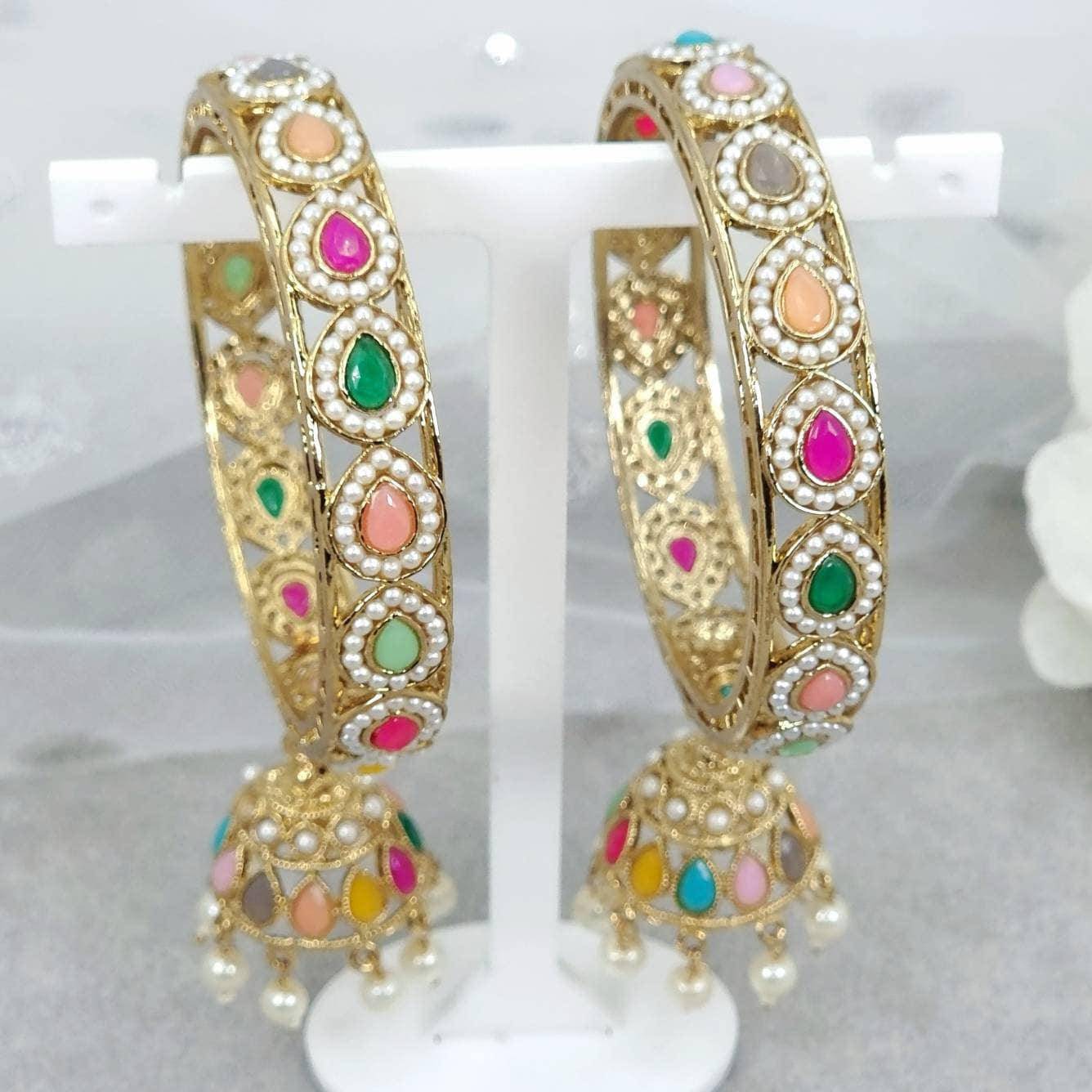 Rimi Multicolour Jhumka Bangles - Fancy Fab Jewels