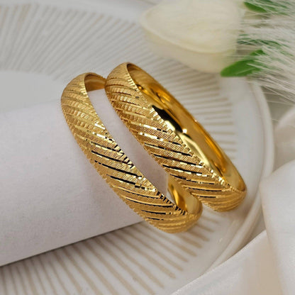 A Pair of Gold Plated Indian Bangles - Fancy Fab Jewels