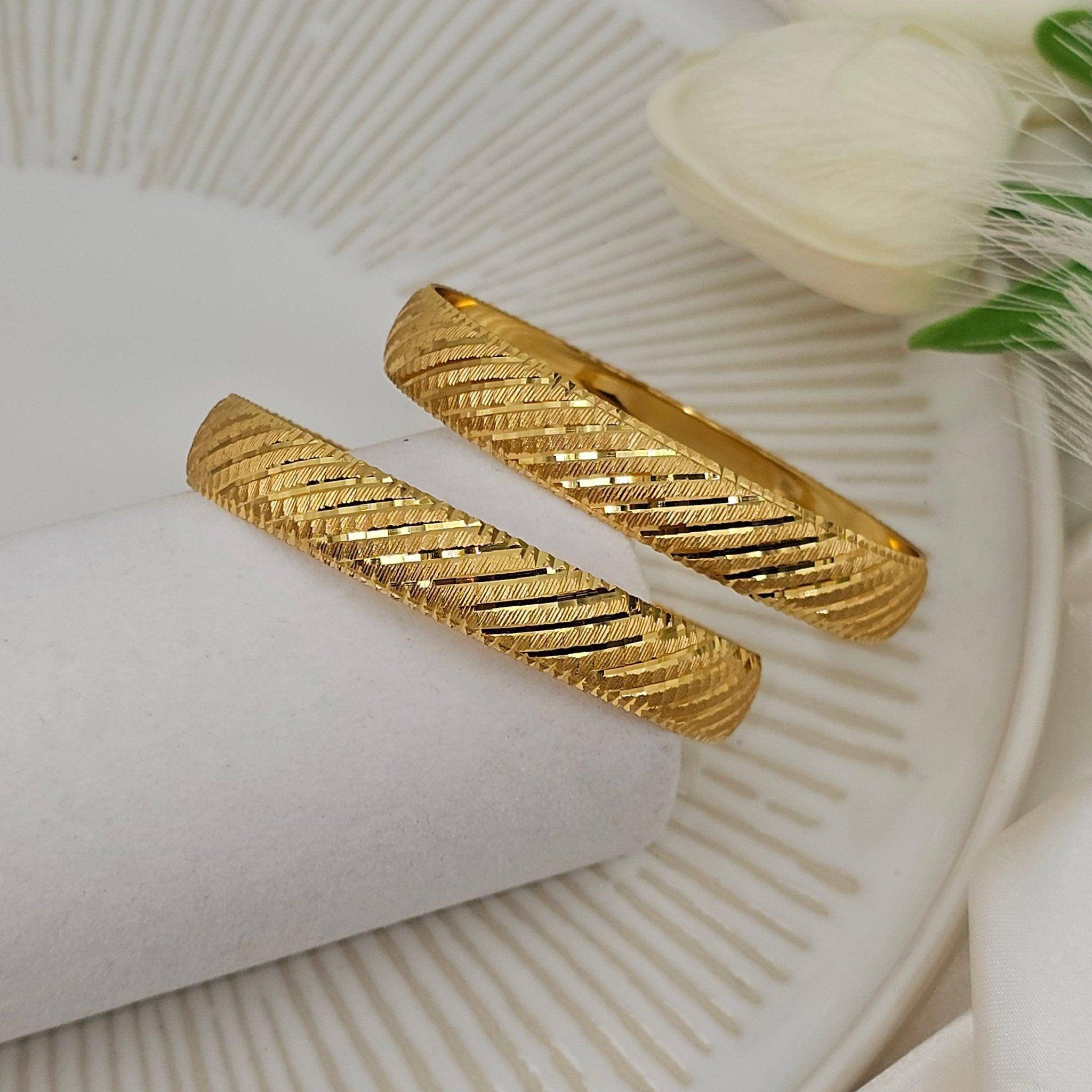 A Pair of Gold Plated Indian Bangles - Fancy Fab Jewels