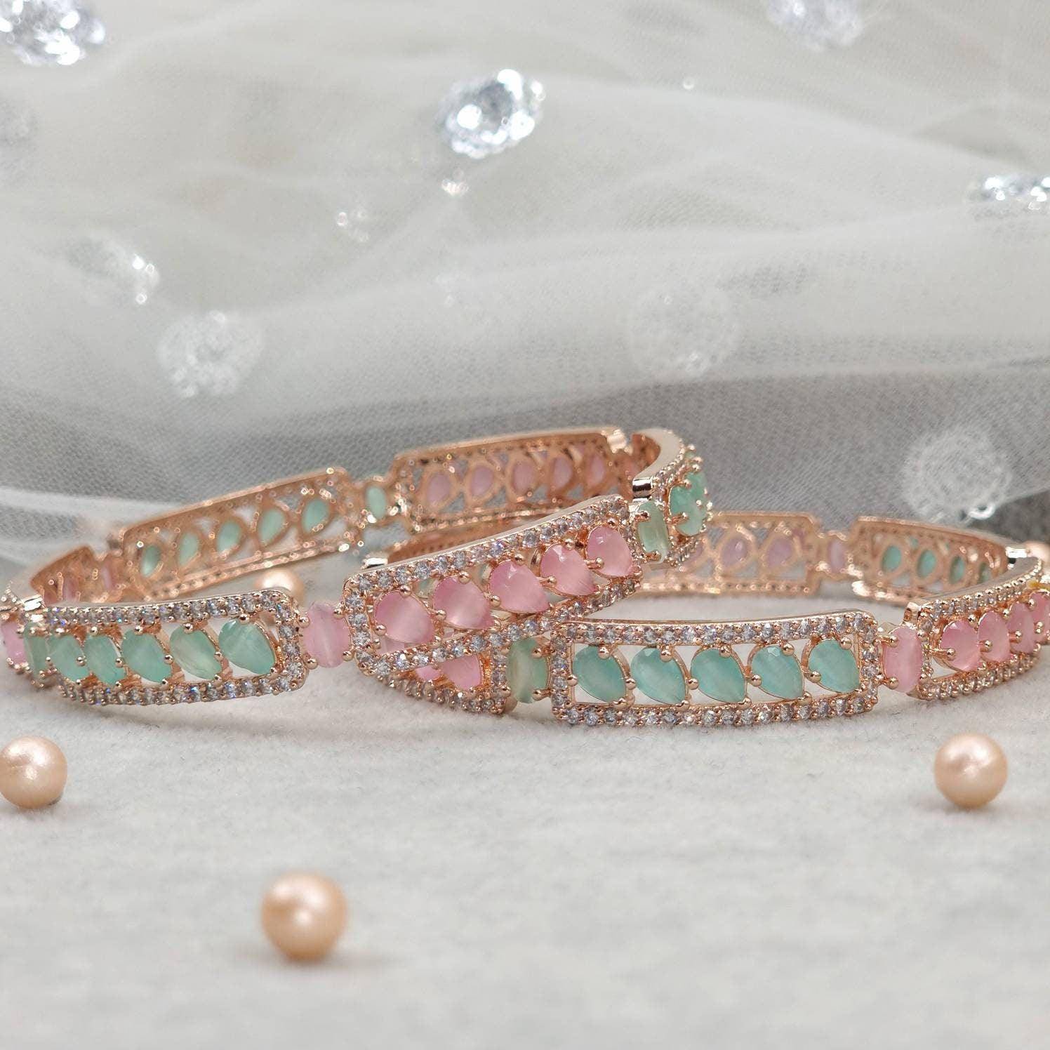 Bangles Set - Mint Pink - Fancy Fab Jewels