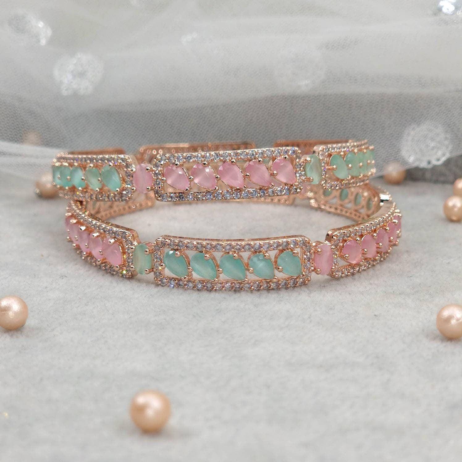 Bangles Set - Mint Pink - Fancy Fab Jewels