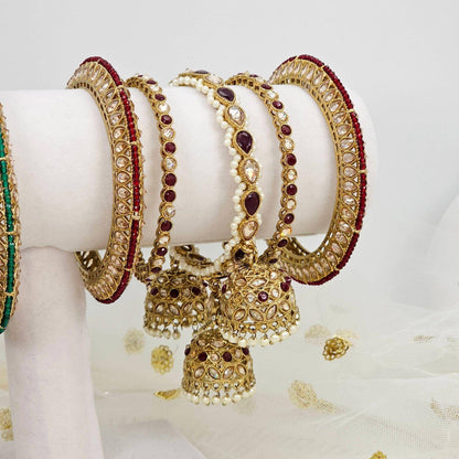 Luxury Polki Jhumka Bangle Stack - Fancy Fab Jewels