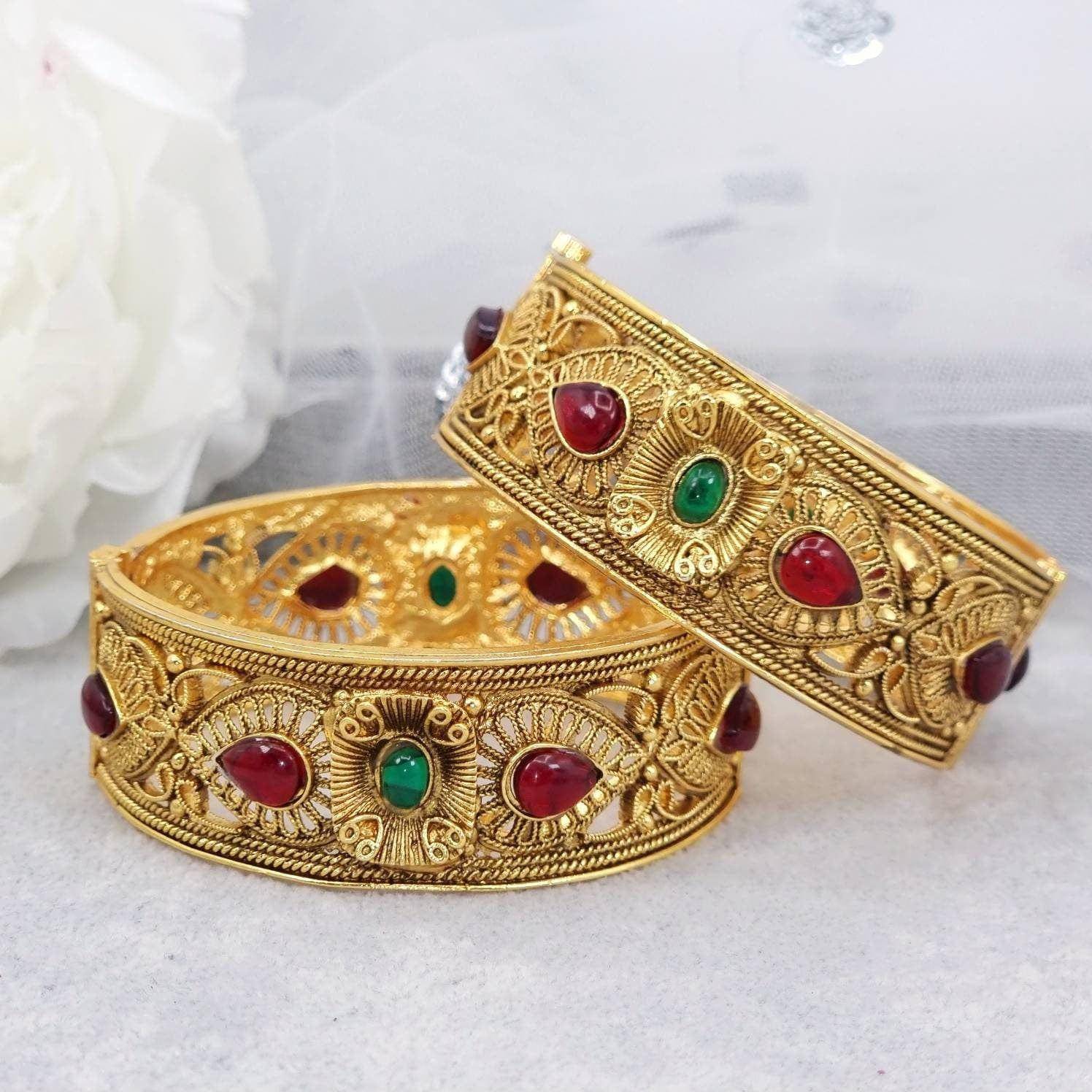 Rajvadi Patala Jadau Bangle Set - Fancy Fab Jewels