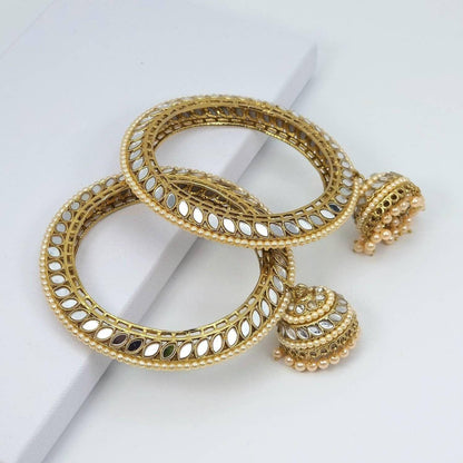 Amore Mirror Jhumka Bangles - Fancy Fab Jewels