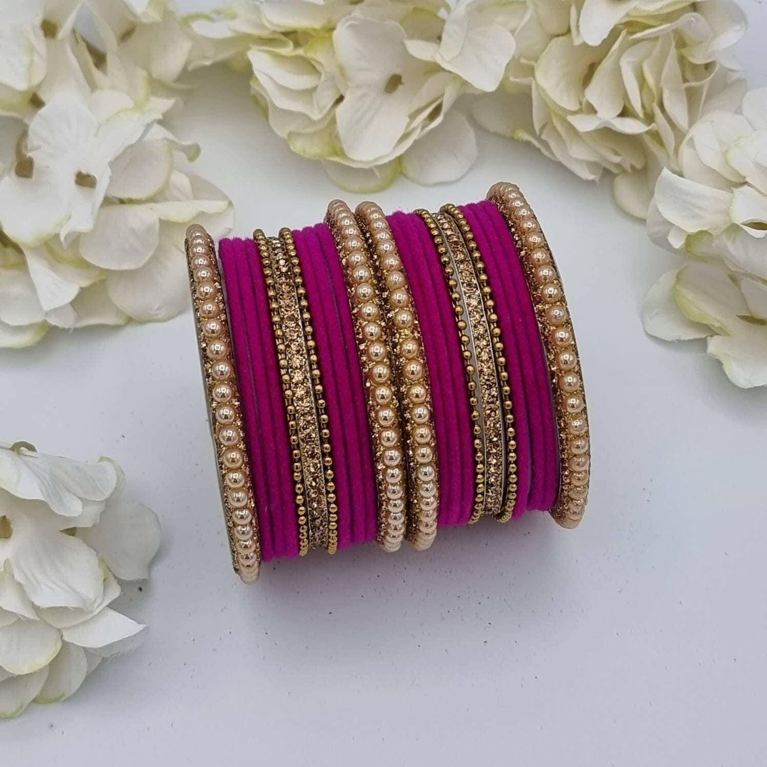 Velvet Bangle Set - Available in Many Colours - Fancy Fab Jewels