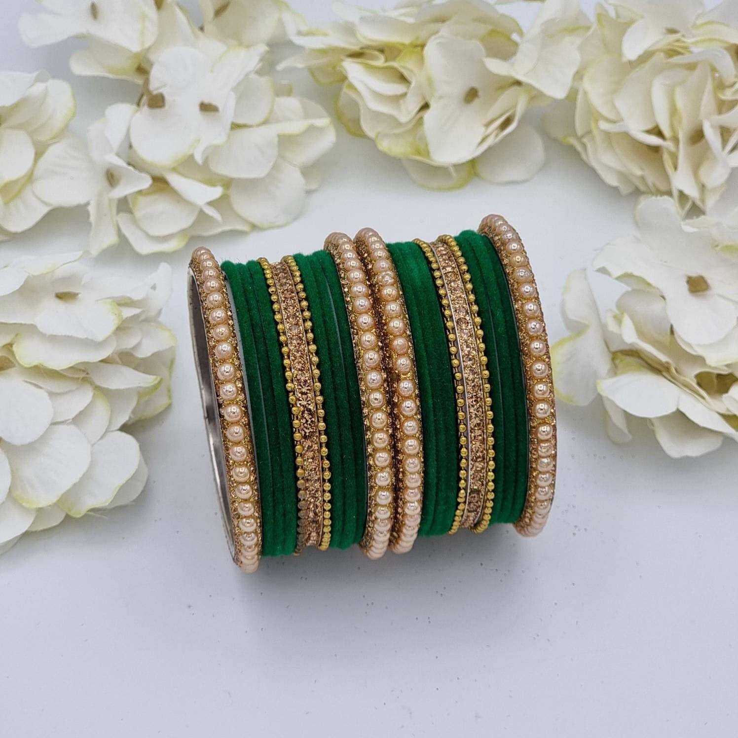 Velvet Bangle Set - Available in Many Colours - Fancy Fab Jewels