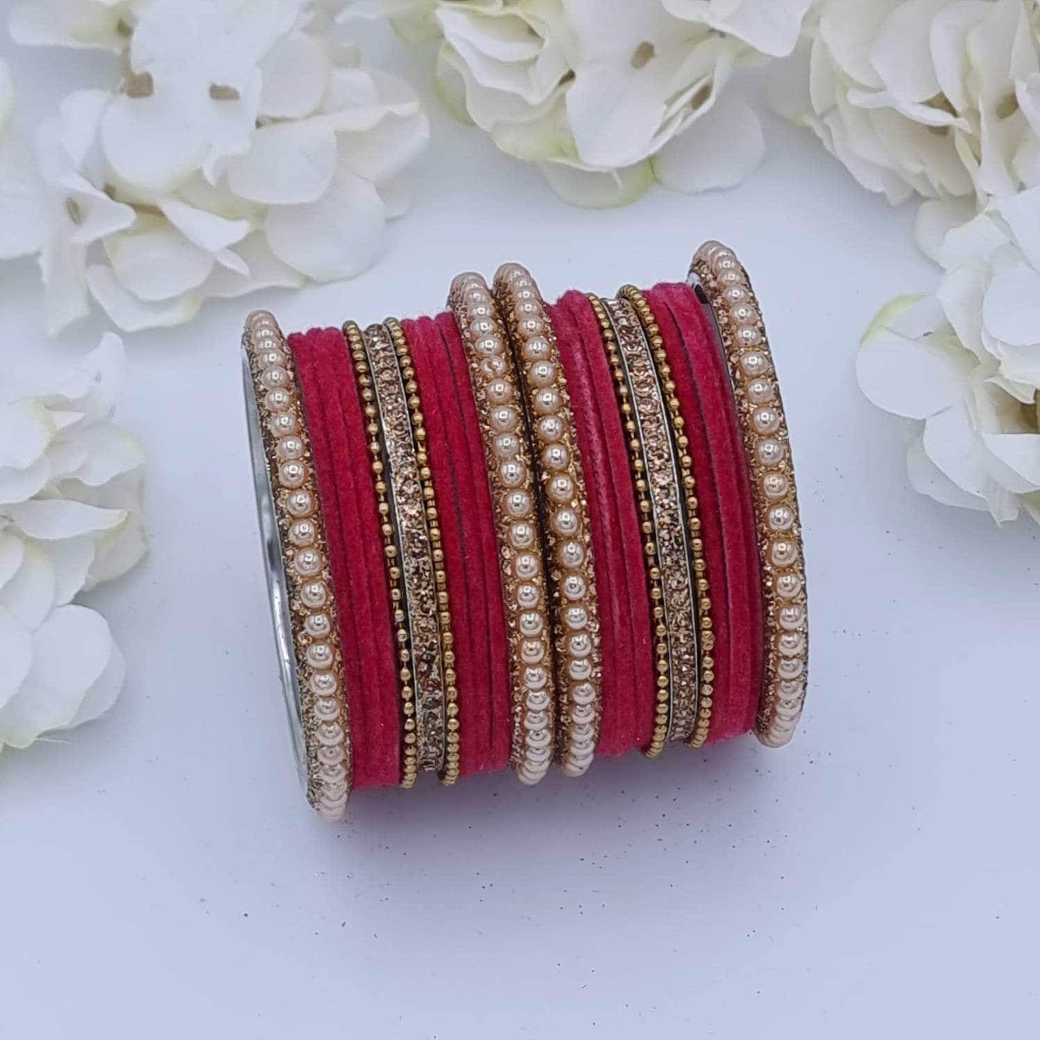 Velvet Bangle Set - Available in Many Colours - Fancy Fab Jewels