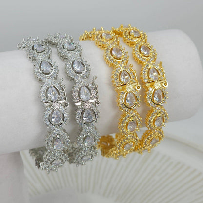 American Diamond Openable Bangles - Fancy Fab Jewels