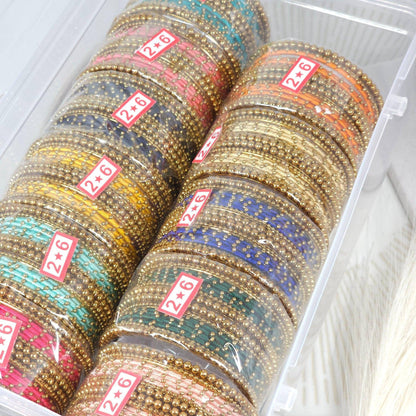 16 pcs Thread Bangle Set - Available in Many Colours - Fancy Fab Jewels