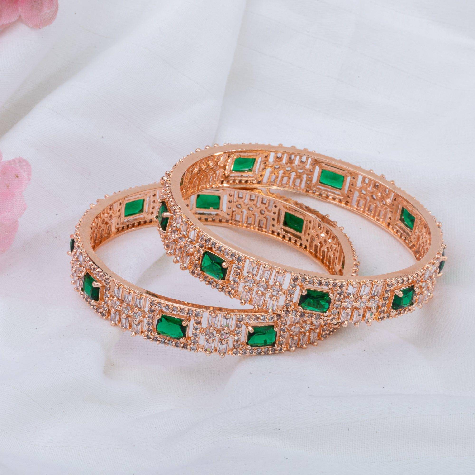 Era - Rose Gold Bangle Set - Fancy Fab Jewels