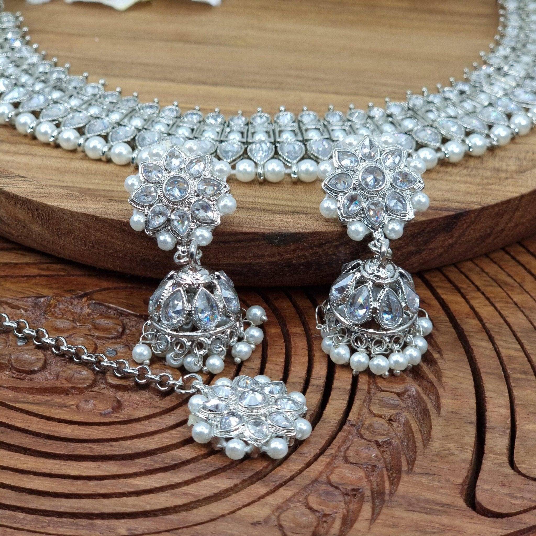 ANITA Black Necklace Set Silver - Fancy Fab Jewels