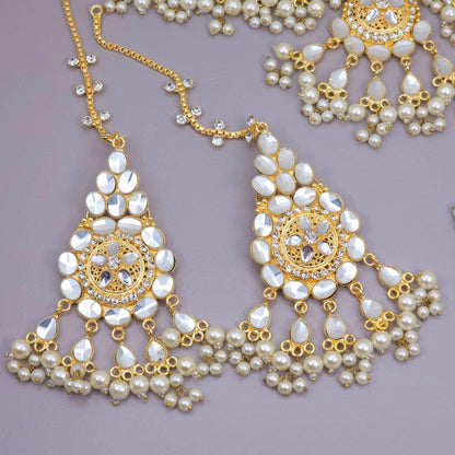 Hoor Faux Kundan Choker Necklace Set - Fancy Fab Jewels