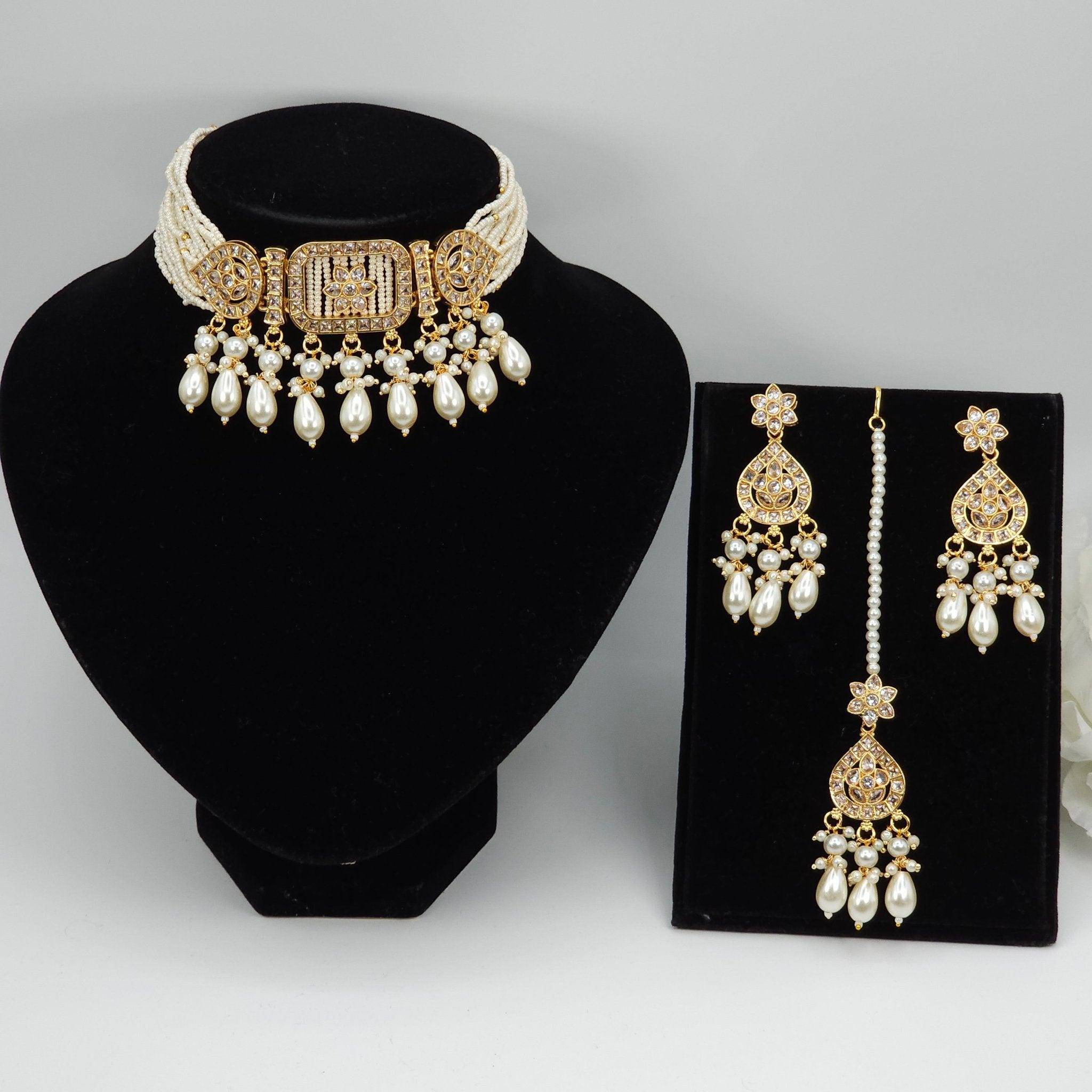 Aditi Choker Necklace Set - Fancy Fab Jewels