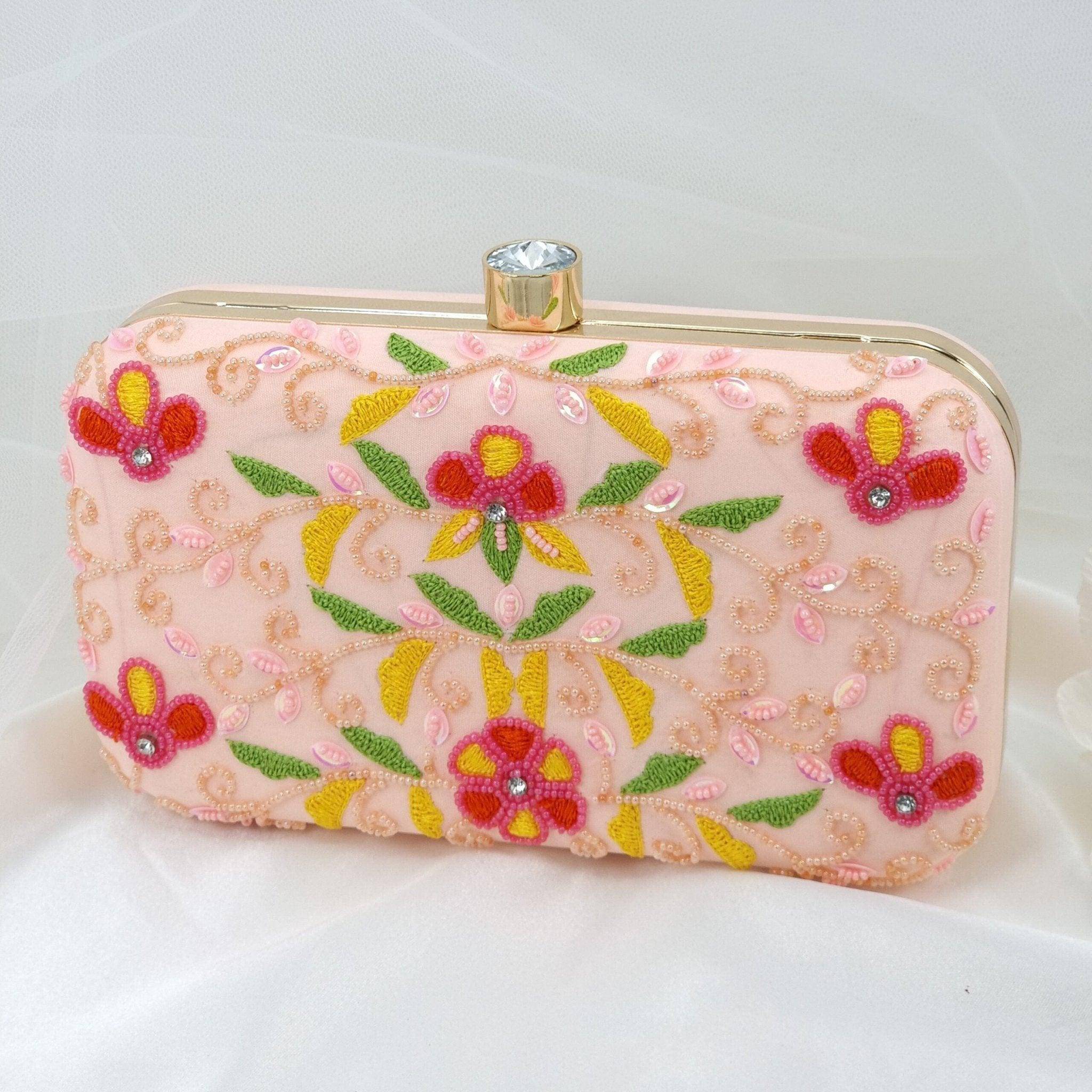 Maya Embroidered Phulkari Clutch - Fancy Fab Jewels