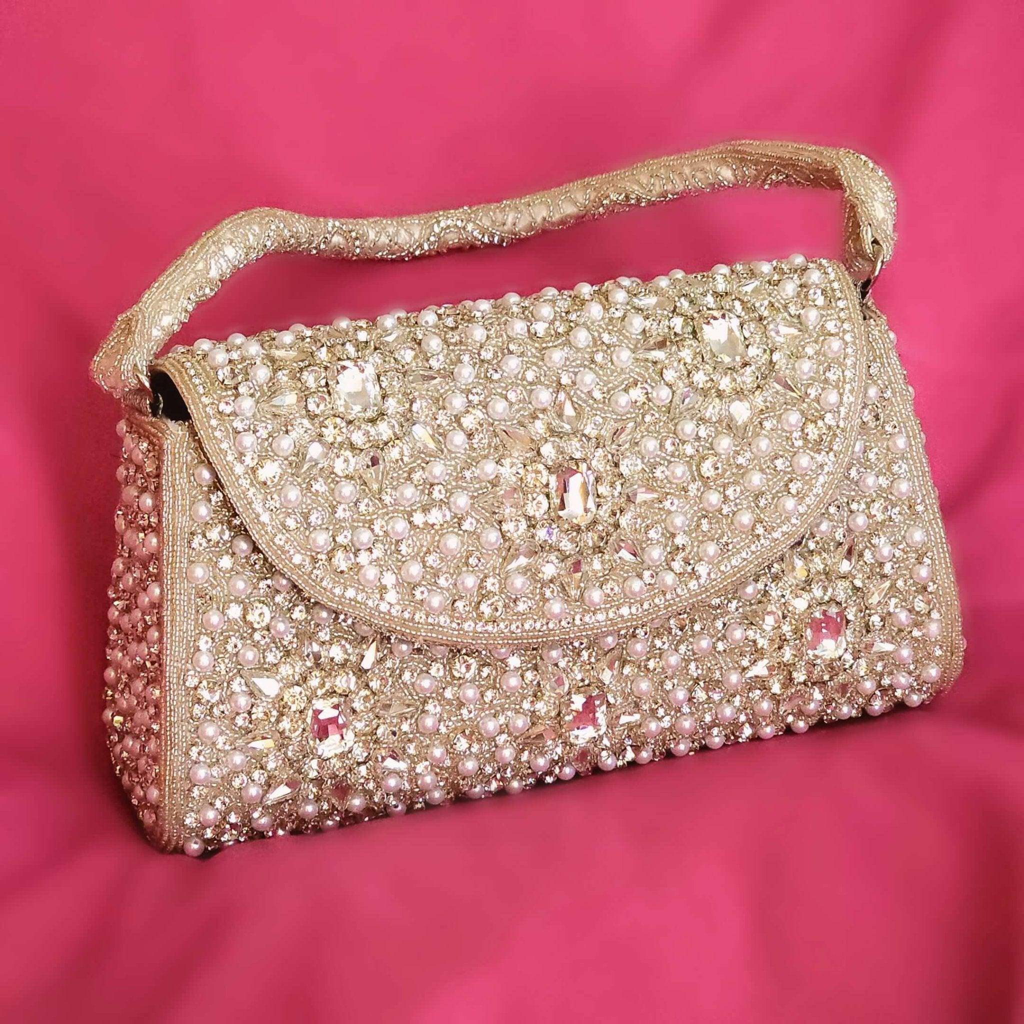 Alma Clutch Bag - Beige - Fancy Fab Jewels